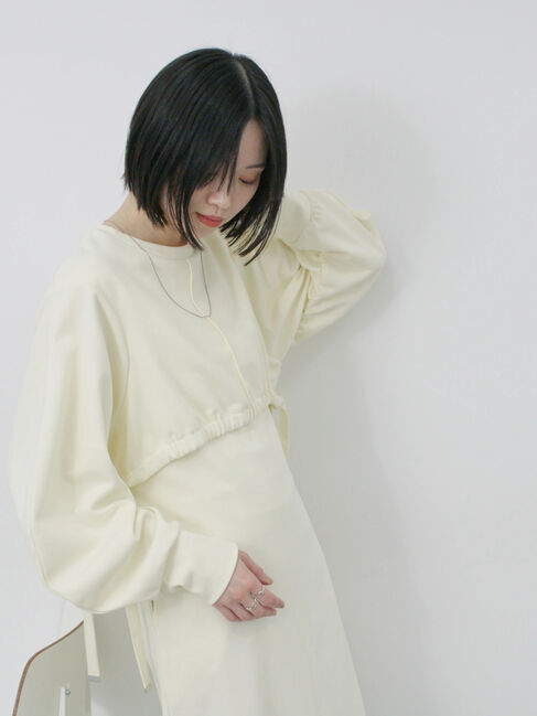 Samansa Mos2 blue「クロップドレイヤードワンピース」|ワンピース|