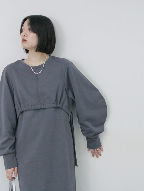 Samansa Mos2 blue「クロップドレイヤードワンピース」|ワンピース|