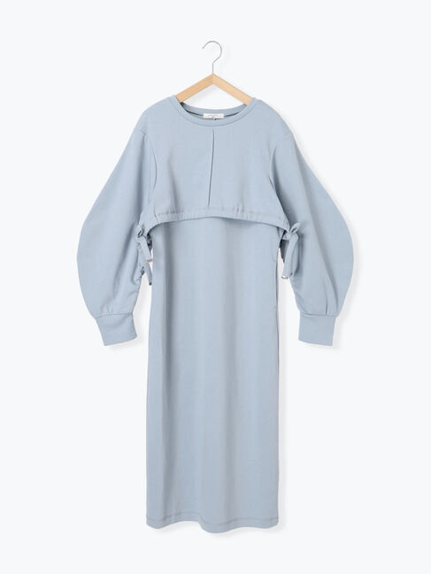 Samansa Mos2 blue「クロップドレイヤードワンピース」|ワンピース|