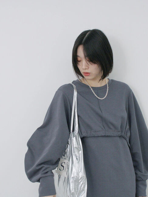 Samansa Mos2 blue「クロップドレイヤードワンピース」|ワンピース|