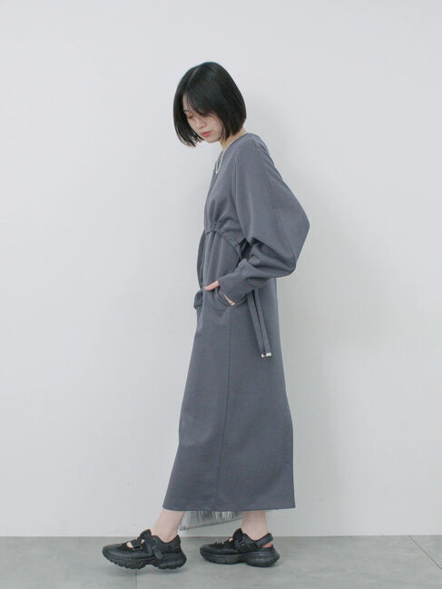 Samansa Mos2 blue「クロップドレイヤードワンピース」|ワンピース|