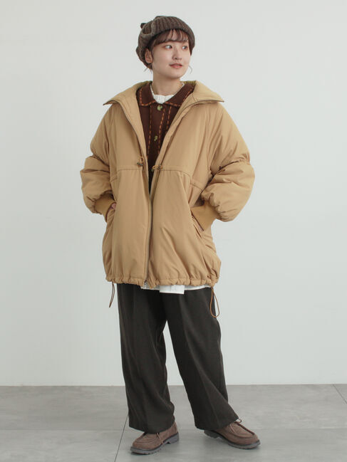 Samansa Mos2「【リバーシブル】キャンディースリーブ中綿コート」|ブルゾン・スタジャン|