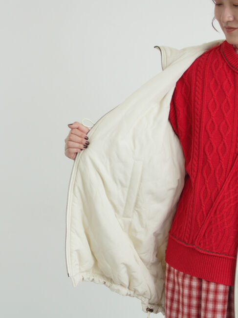 Samansa Mos2「【リバーシブル】キャンディースリーブ中綿コート」|ブルゾン・スタジャン|