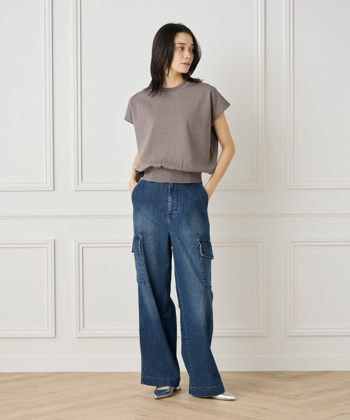 INED「フレンチスリーブニットプルオーバー」|ニット・セーター|