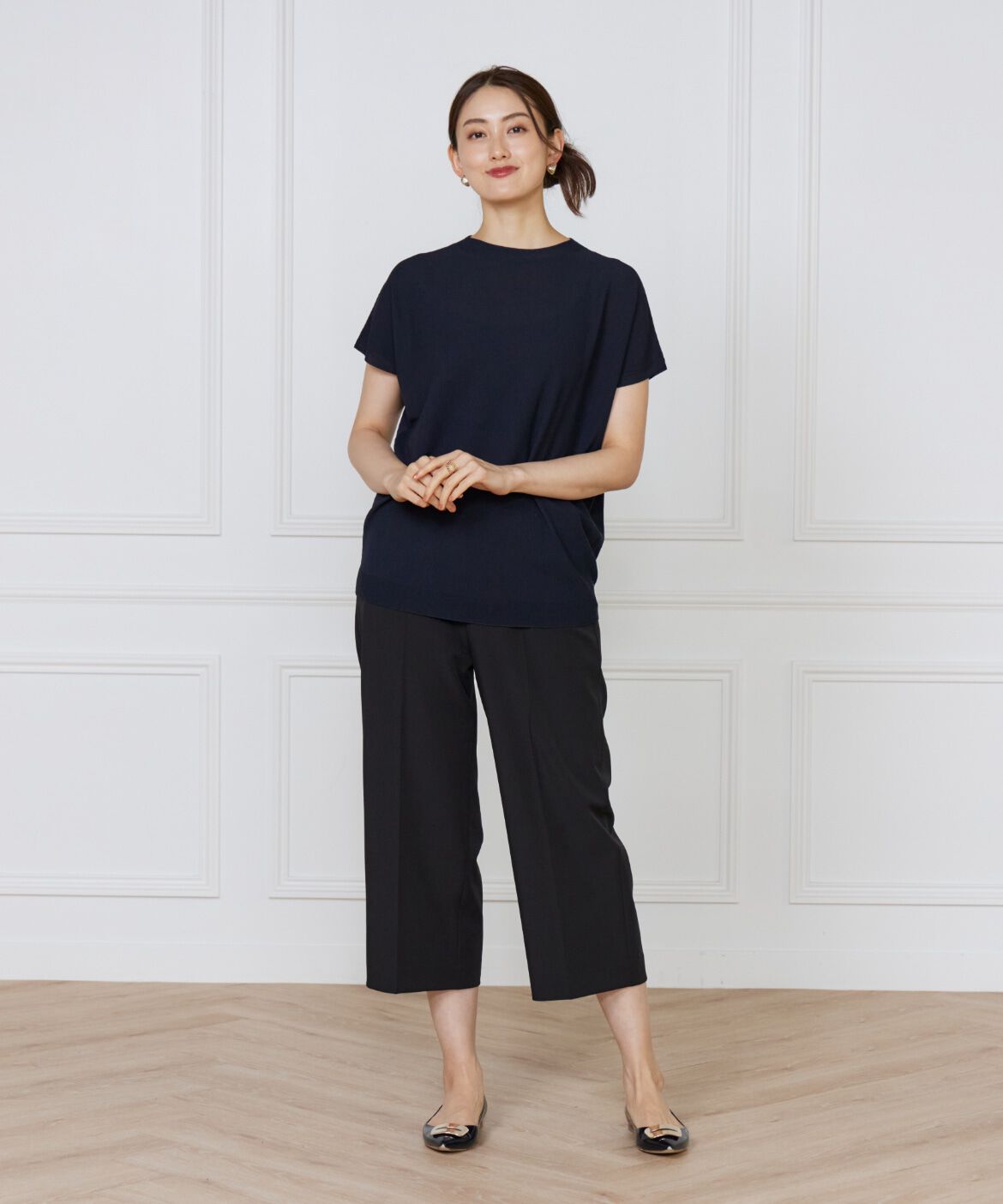 7-IDconcept.「ホールガーメントフレンチスリーブプルオーバー」|ニット・セーター|