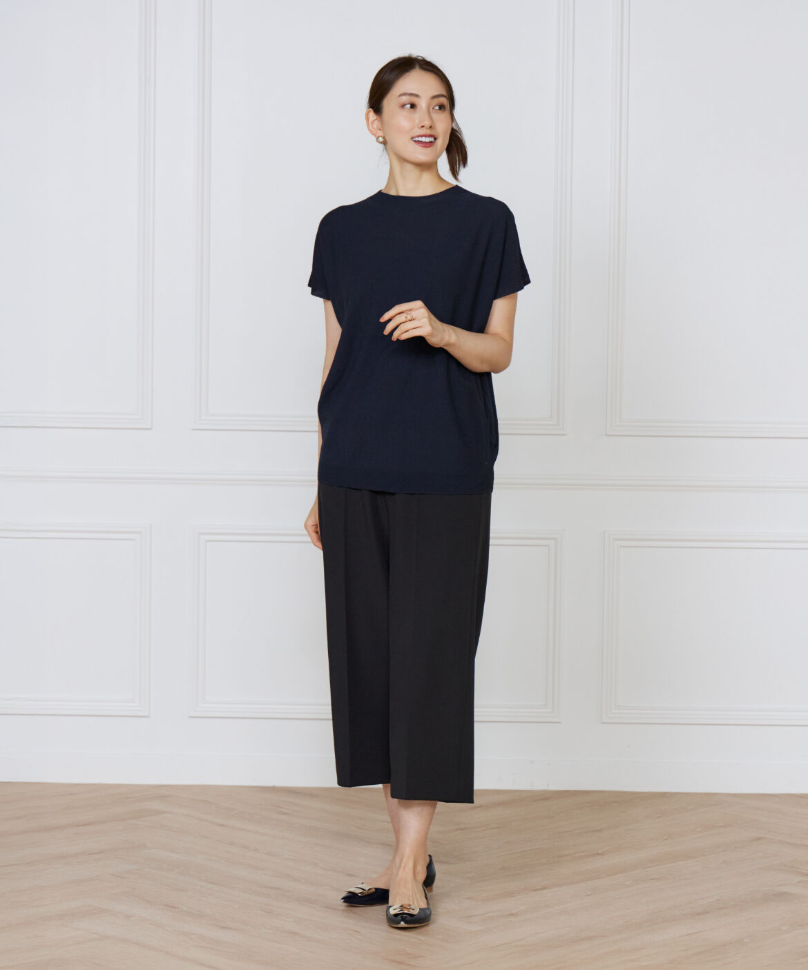 7-IDconcept.「ホールガーメントフレンチスリーブプルオーバー」|ニット・セーター|