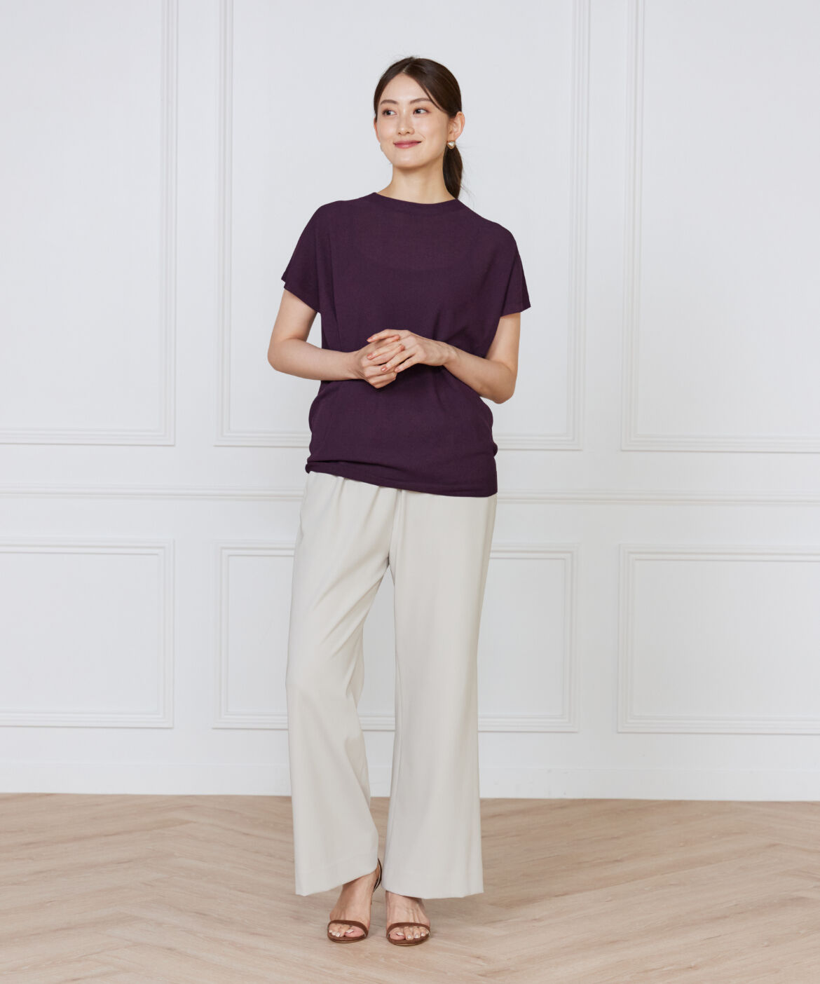 7-IDconcept.「ホールガーメントフレンチスリーブプルオーバー」|ニット・セーター|