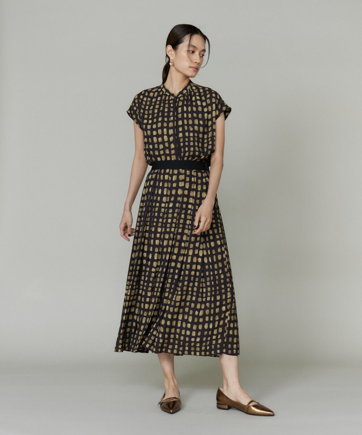 INED「《大きいサイズ》デフォルメチェックプリントブラウス」|シャツ・ブラウス|