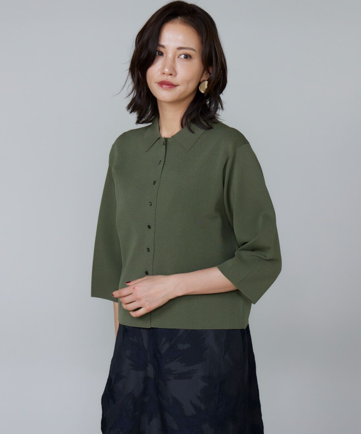 Le Souk「ミラノリブ衿付きプルオーバー」|ニット・セーター|