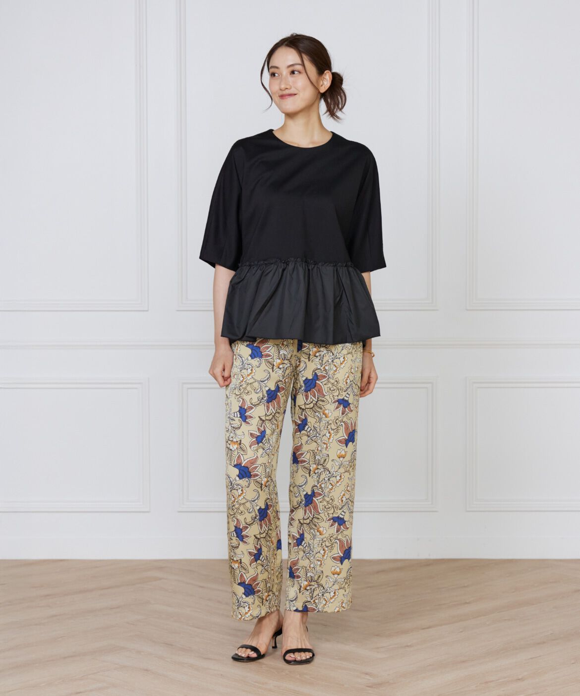 Le Souk「《大きいサイズ》異素材フリルカットプルオーバー」|Tシャツ・カットソー|