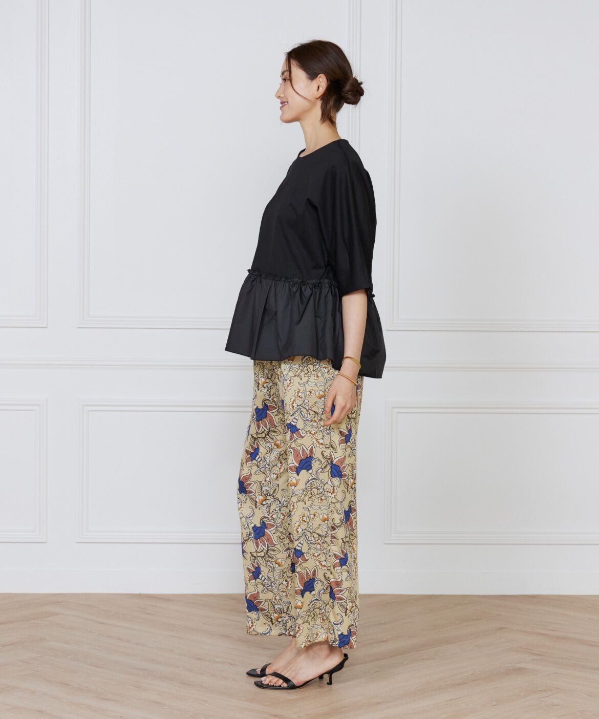 Le Souk「《大きいサイズ》異素材フリルカットプルオーバー」|Tシャツ・カットソー|