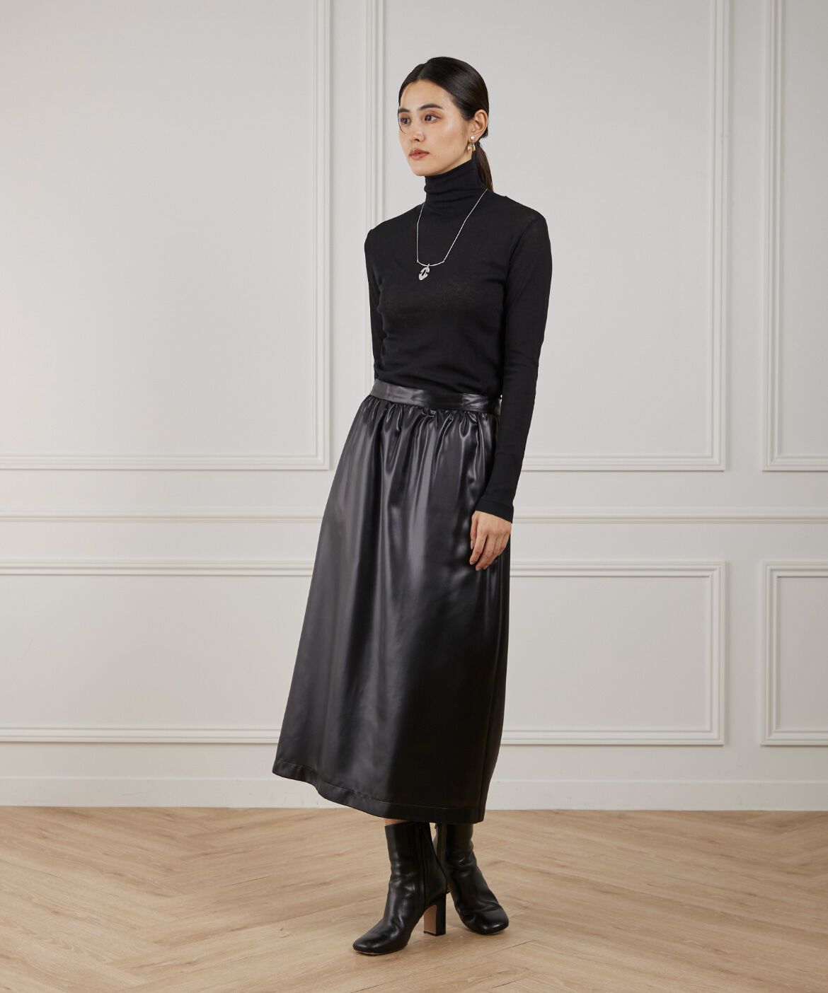 Le Souk「シアーテレコ ハイネックTシャツ」|Tシャツ・カットソー|