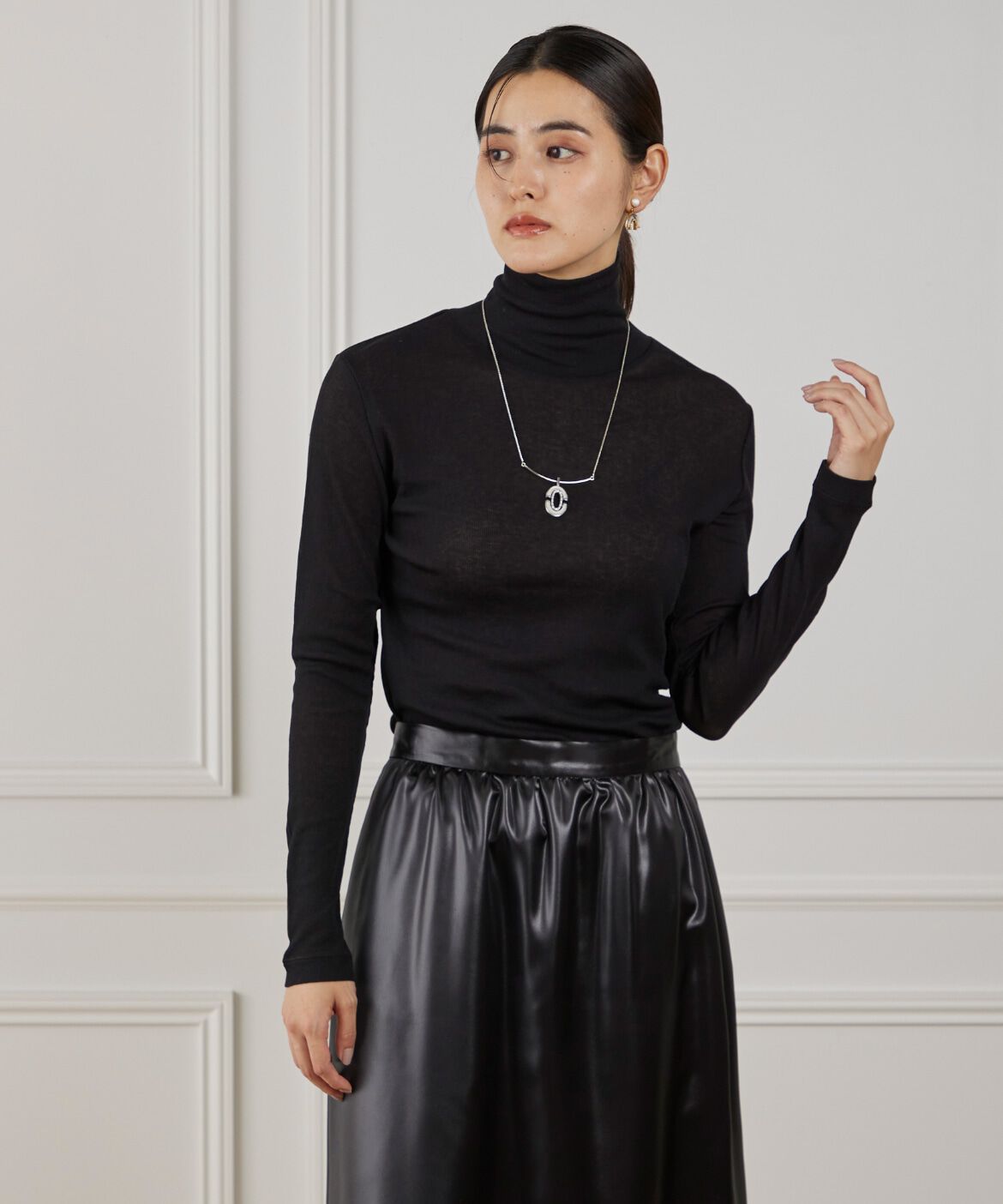 Le Souk「シアーテレコ ハイネックTシャツ」|Tシャツ・カットソー|