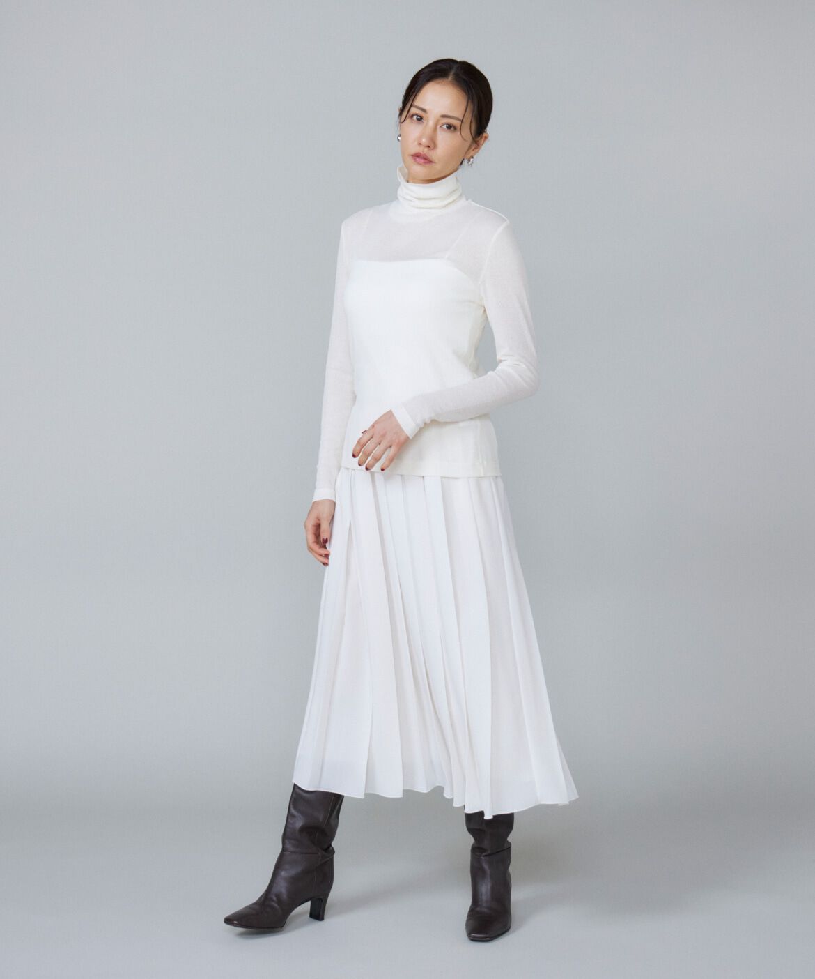 Le Souk「シアーテレコ ハイネックTシャツ」|Tシャツ・カットソー|