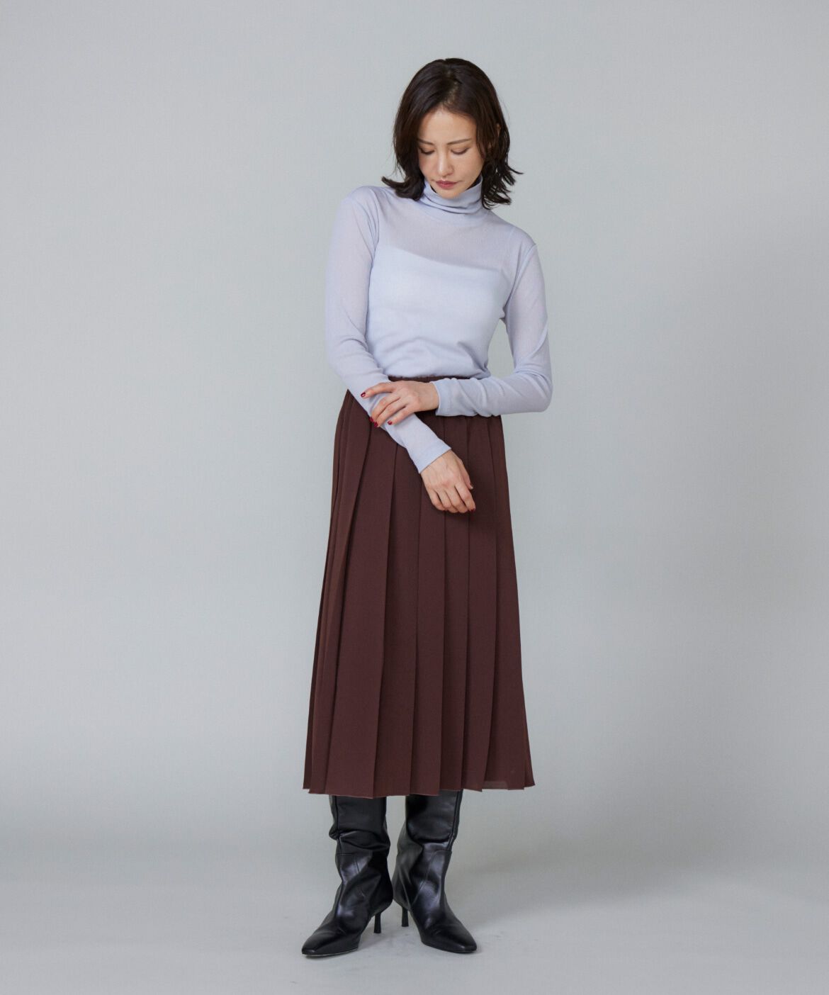 Le Souk「シアーテレコ ハイネックTシャツ」|Tシャツ・カットソー|