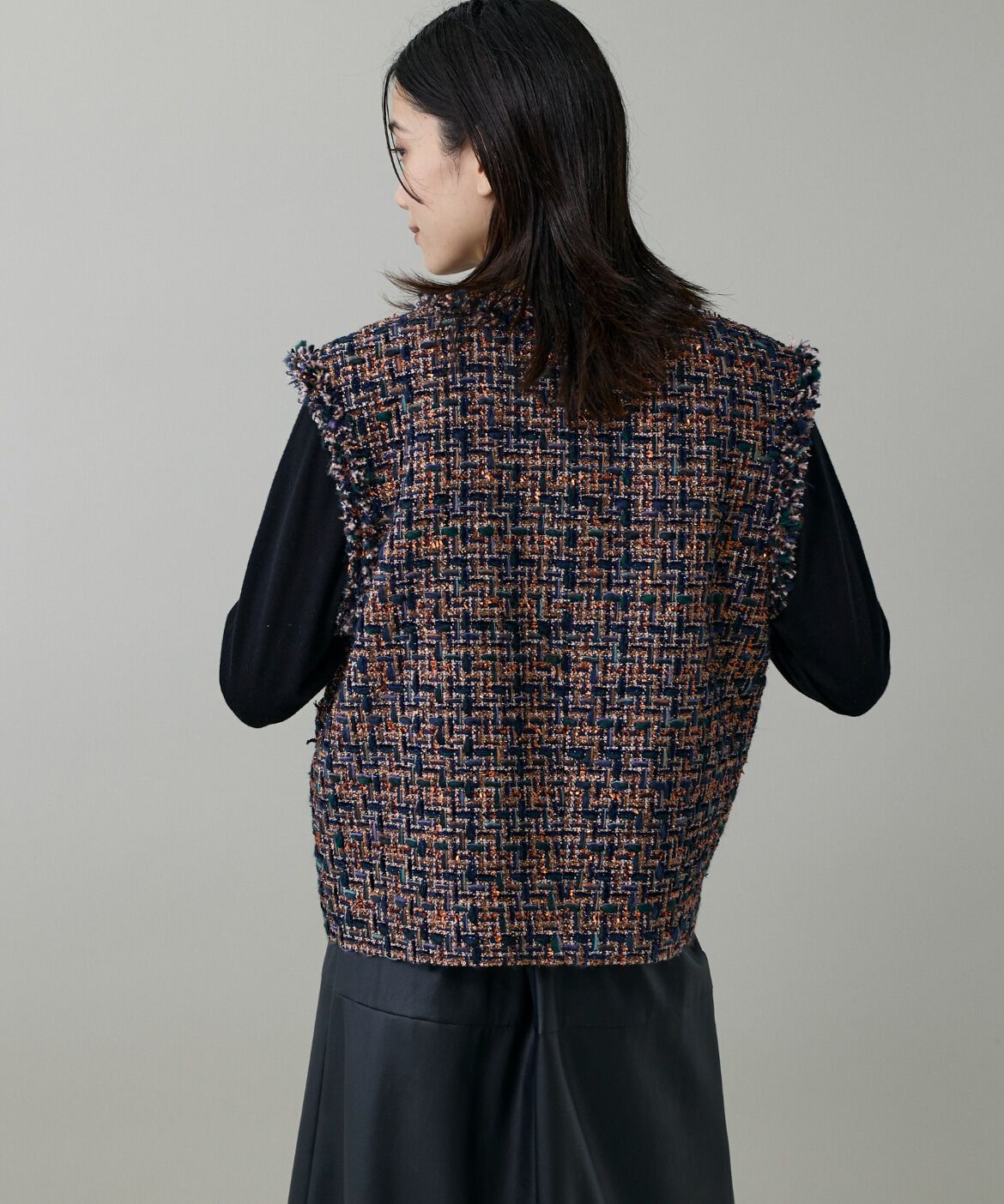 INED「《大きいサイズ》ツイードジレ《TOURNIER/トゥルニエ》」|その他|