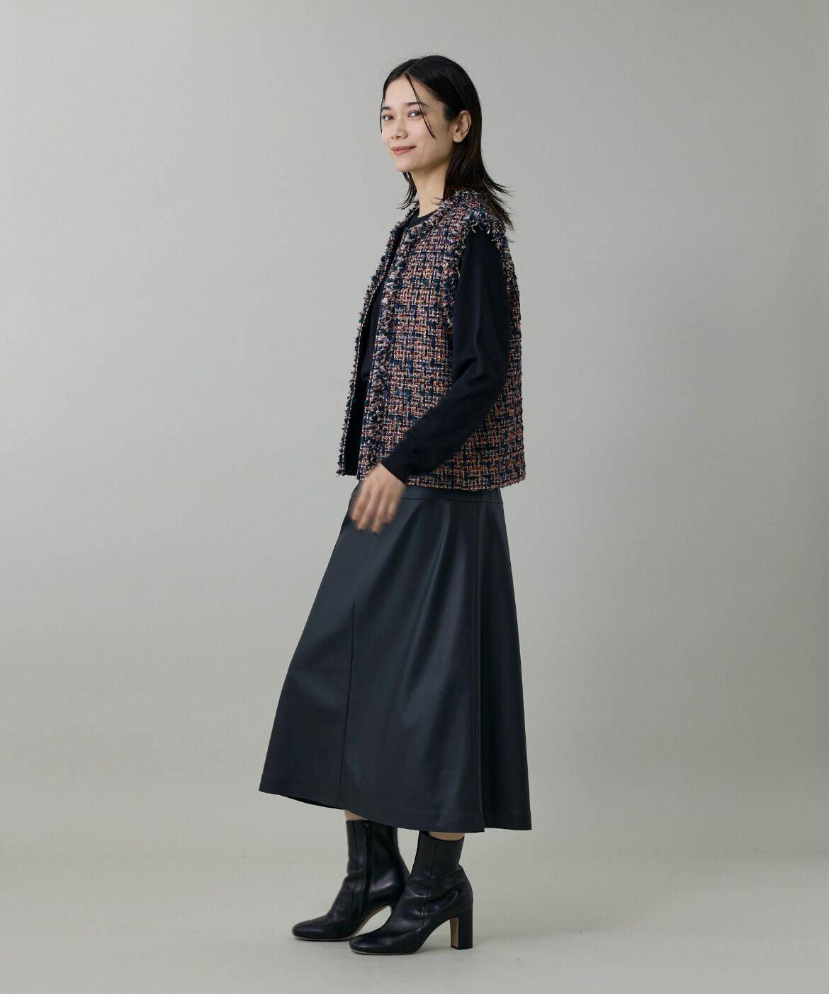 INED「《大きいサイズ》ツイードジレ《TOURNIER/トゥルニエ》」|その他|