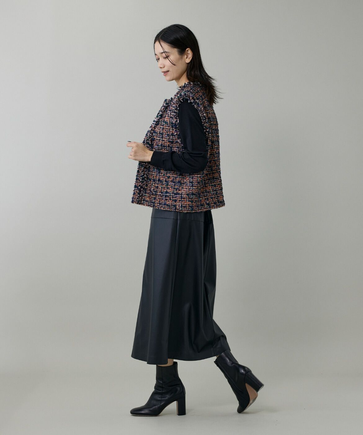 INED「《大きいサイズ》ツイードジレ《TOURNIER/トゥルニエ》」|その他|