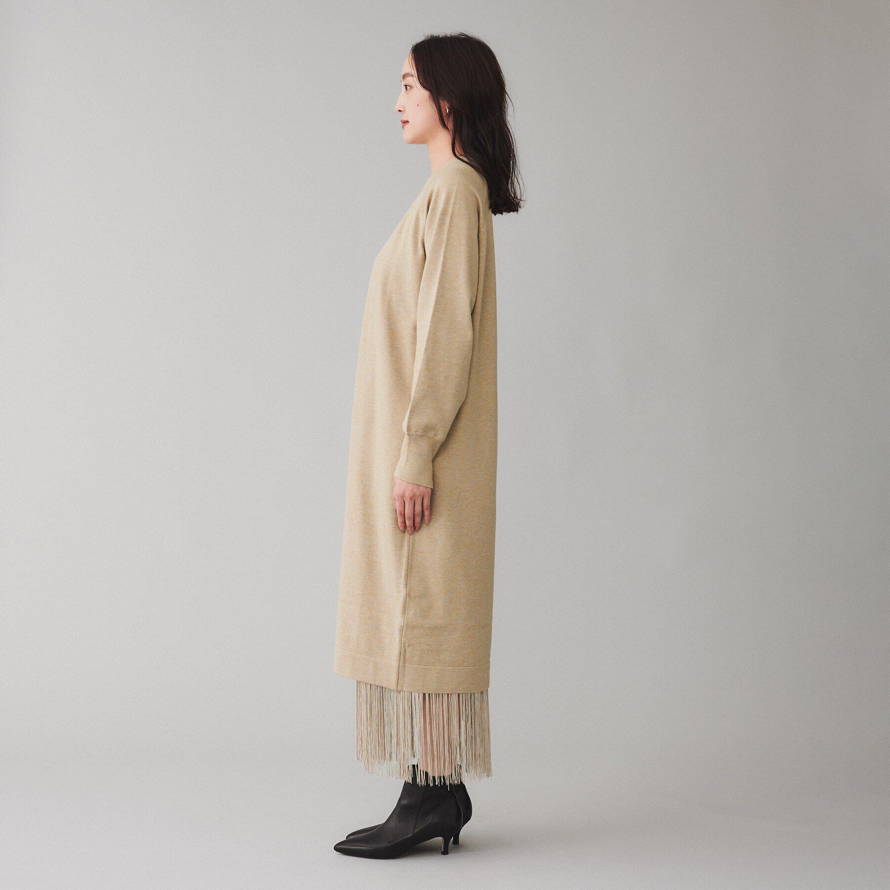 UNTITLED「【TORRAZZO DONNA】ニット&times;フリンジレイヤードワンピース」|ワンピース|