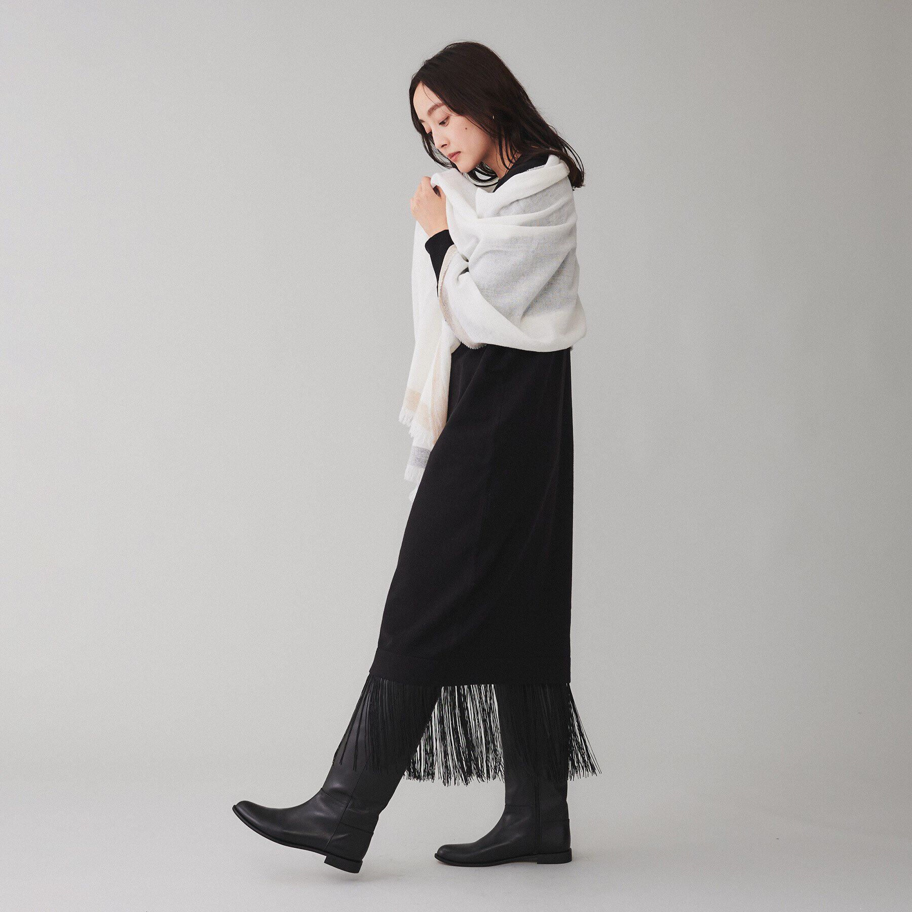 UNTITLED「【TORRAZZO DONNA】ニット&times;フリンジレイヤードワンピース」|ワンピース|