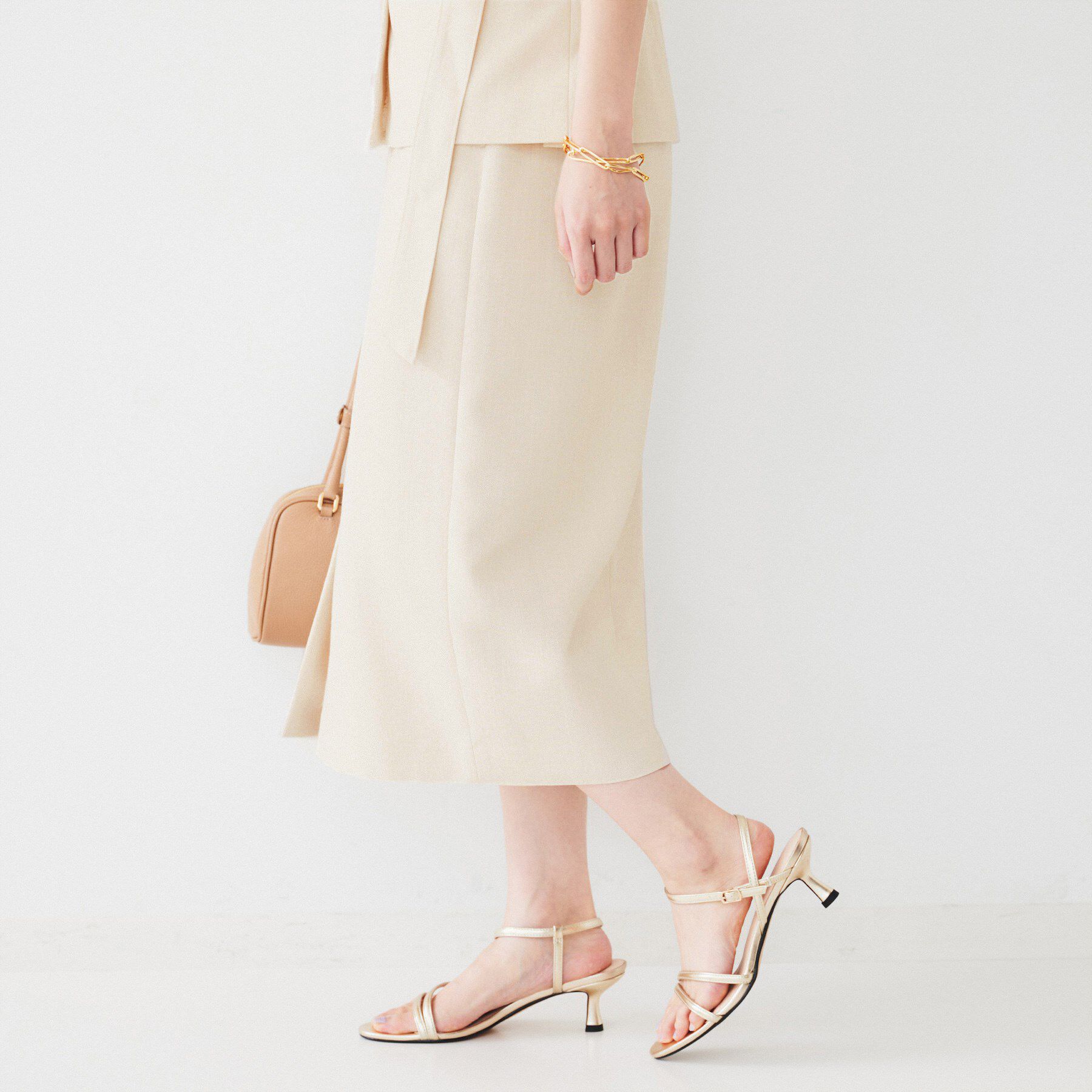 UNTITLED「【セットアップ可能】リネンライクキャンバス ペンシルスカート」|スカート|