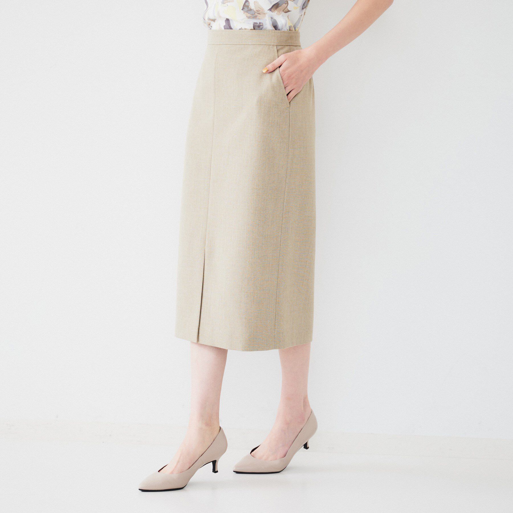 UNTITLED「【セットアップ可能】リネンライクキャンバス ペンシルスカート」|スカート|