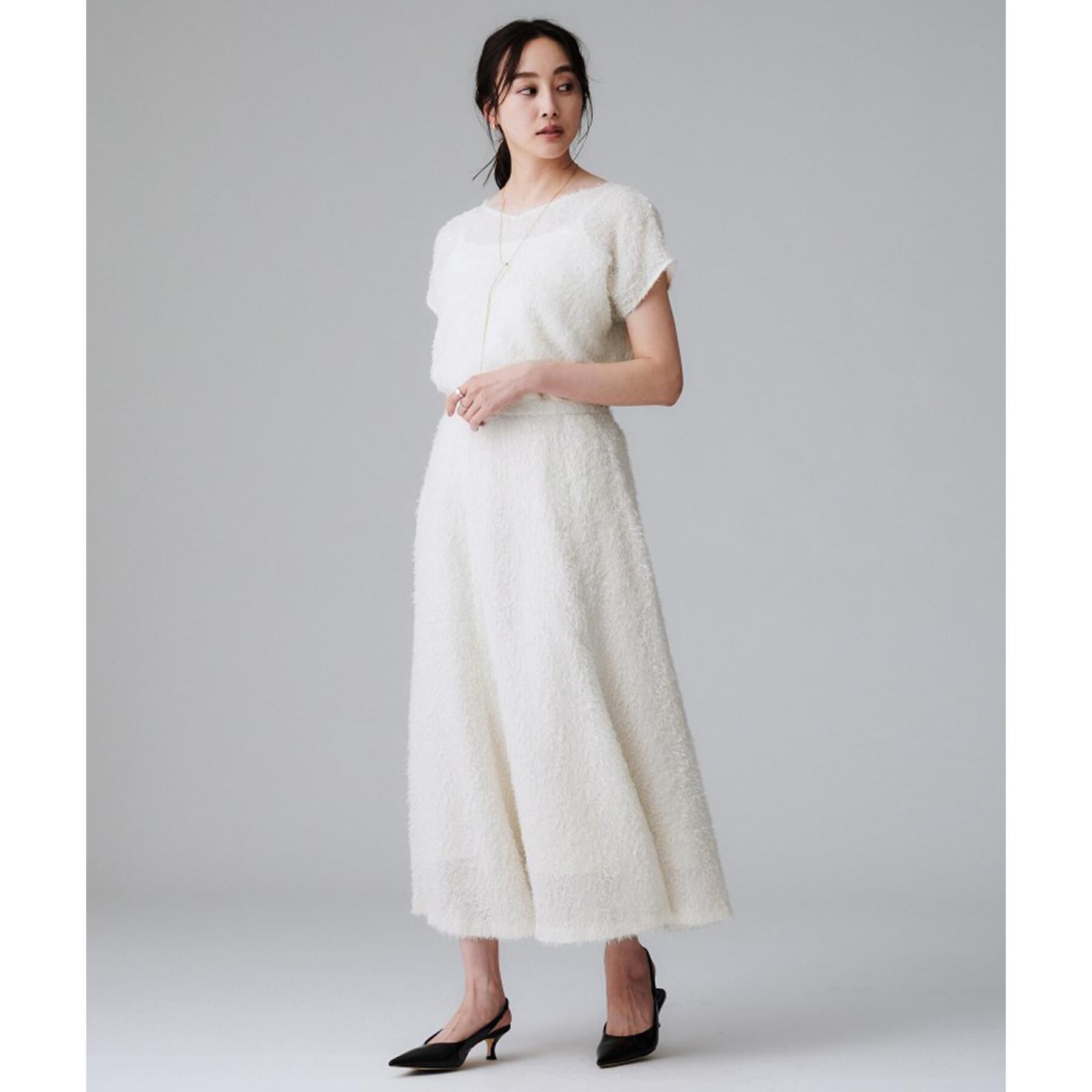 UNTITLED「【セットアップ可/洗える】フェザーフレンチスリーブブラウス」|シャツ・ブラウス|