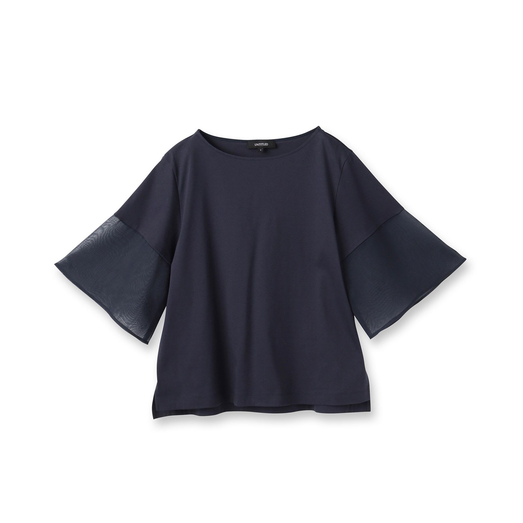 UNTITLED「【洗える/五分袖】シアースリーブ プルオーバー」|Tシャツ・カットソー|