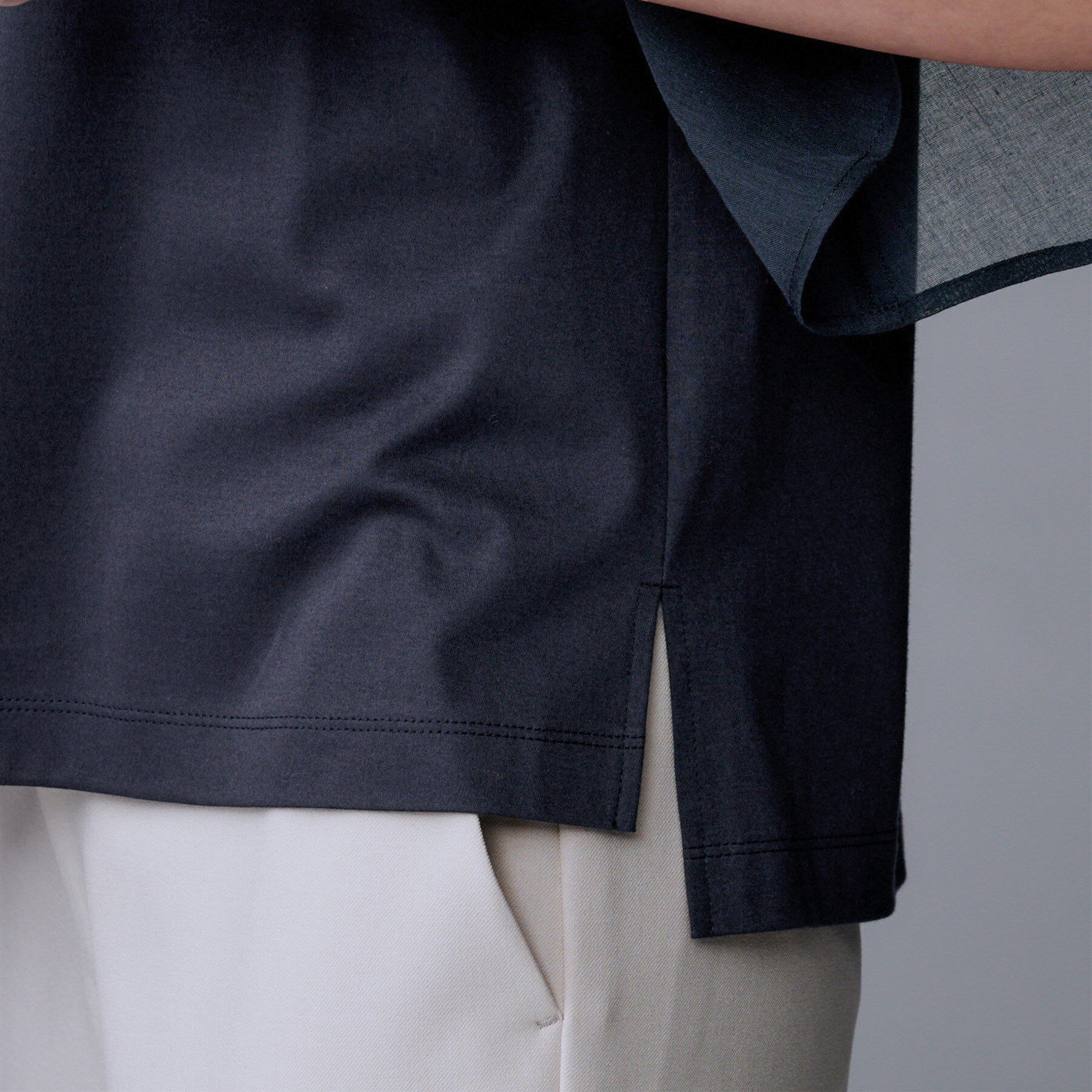 UNTITLED「【洗える/五分袖】シアースリーブ プルオーバー」|Tシャツ・カットソー|