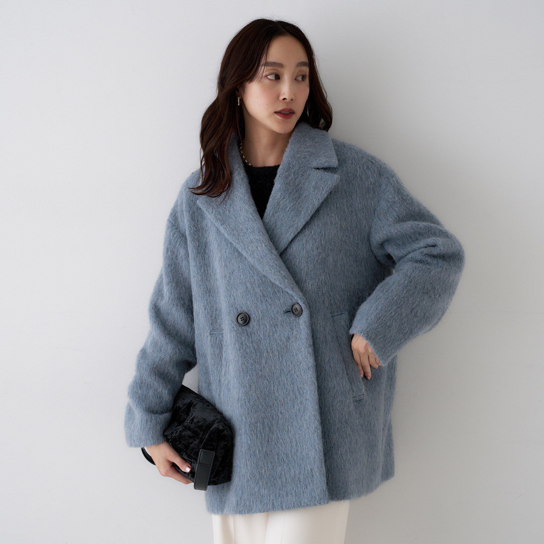 UNTITLED「【エレガントジャケット/アウター】イタリアンシャギーPコート」|ピーコート|