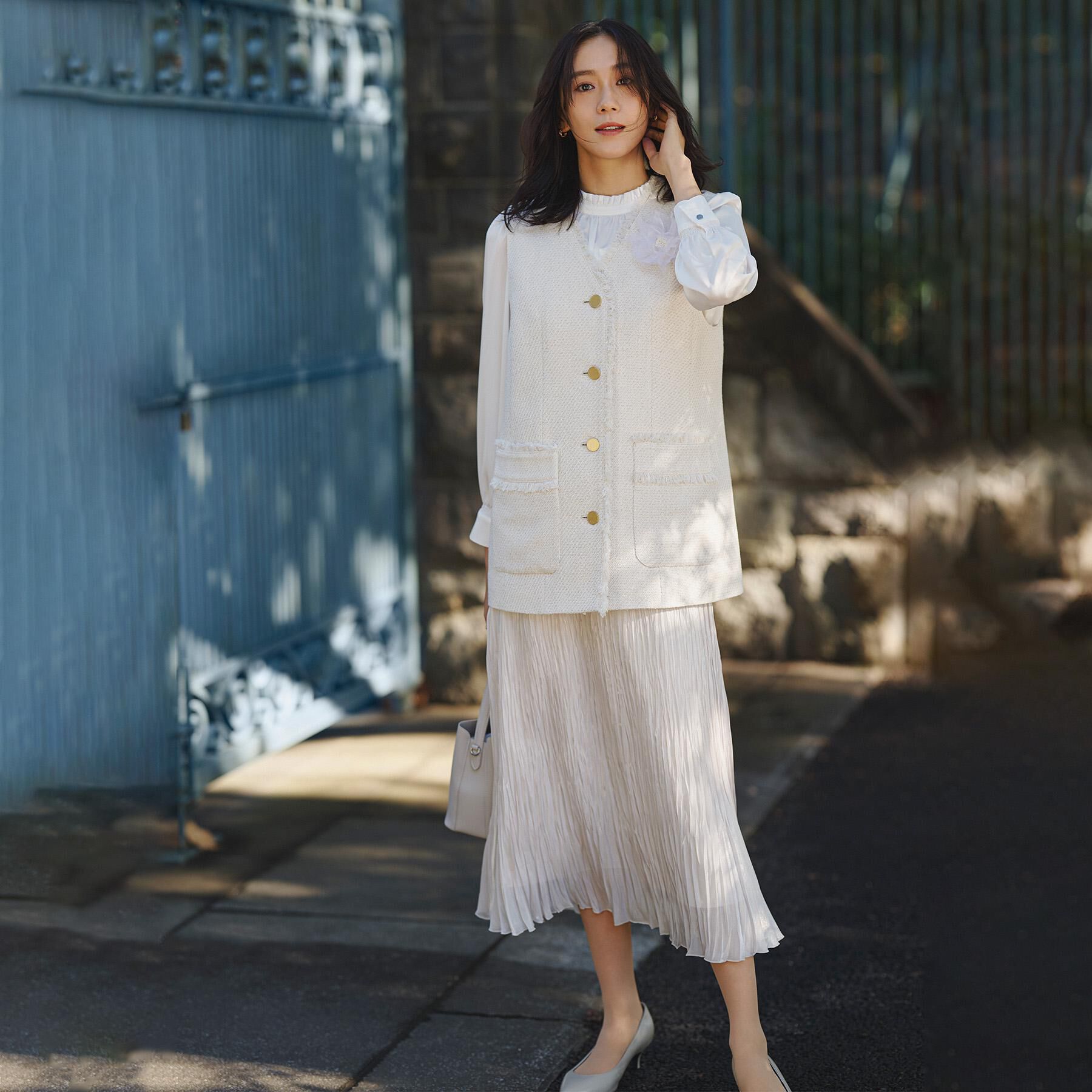 UNTITLED「【オンオフ使える】スラブツイード ジレ」|ベスト・ジレ|