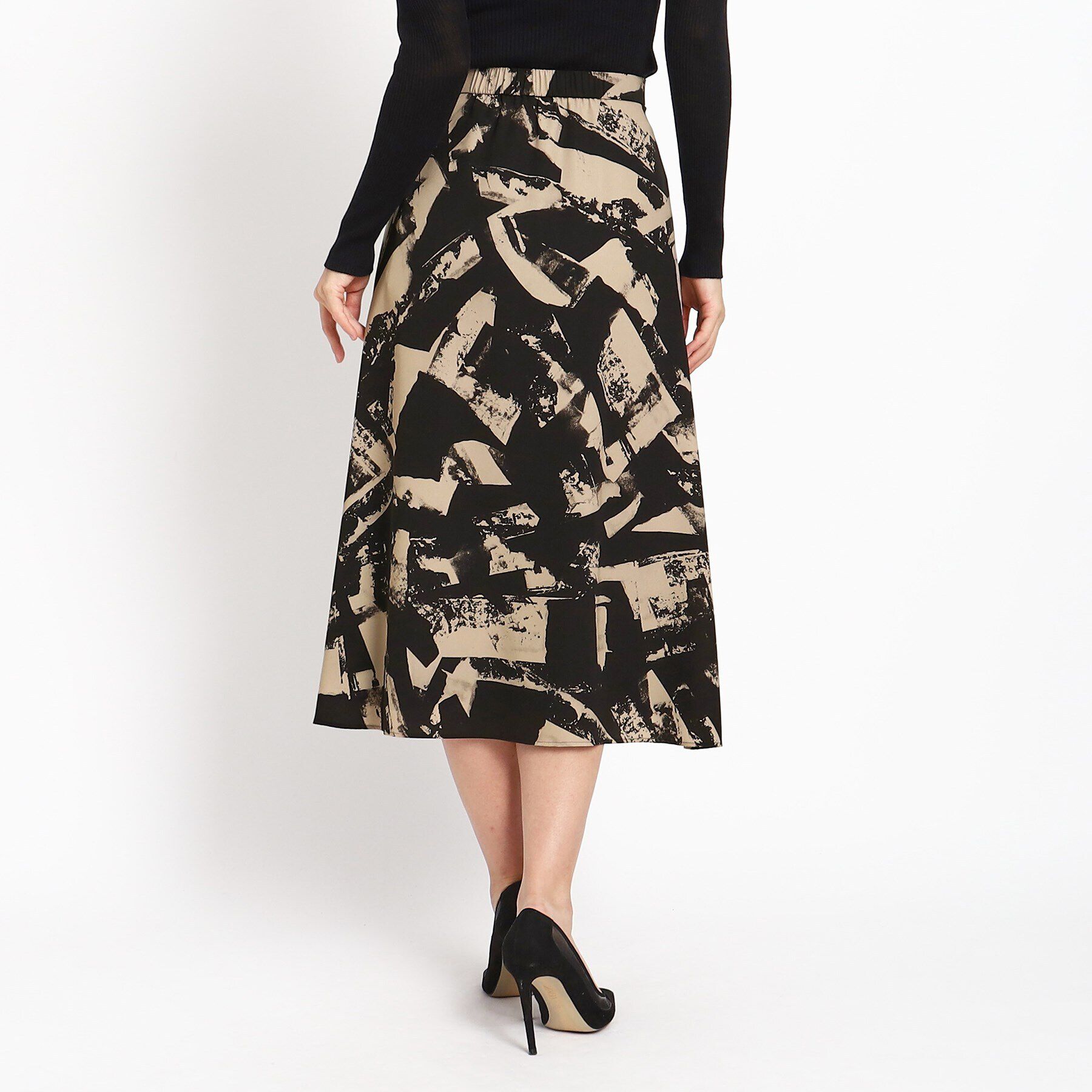 COUP DE CHANCE「【洗える／ウエストゴム入り】幾何柄フレアスカート」|スカート|