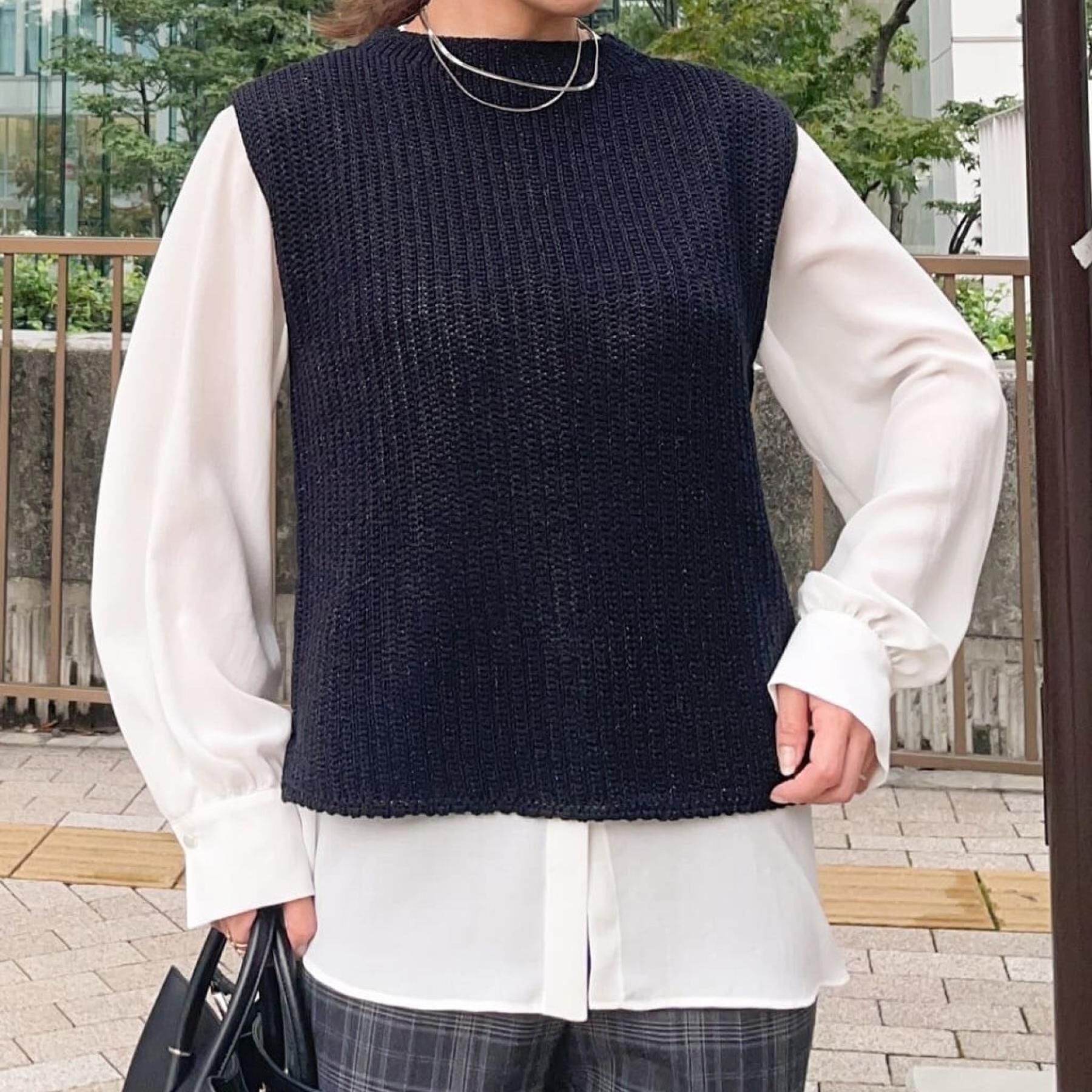 COUP DE CHANCE「【洗える／日本製／ラメ混】ニットベスト」|ニット・セーター|ブラック(019)