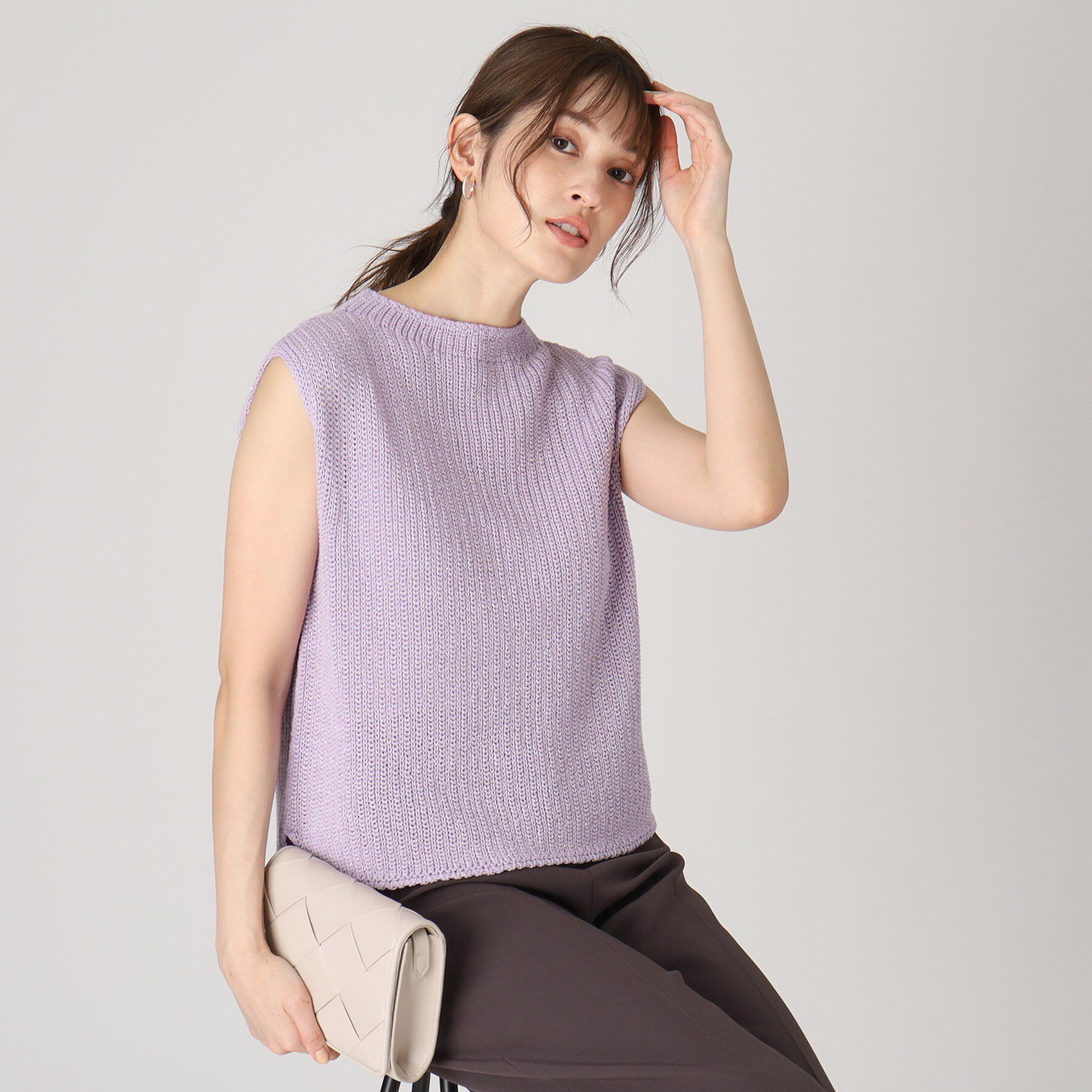 COUP DE CHANCE「【洗える／日本製／ラメ混】ニットベスト」|ニット・セーター|