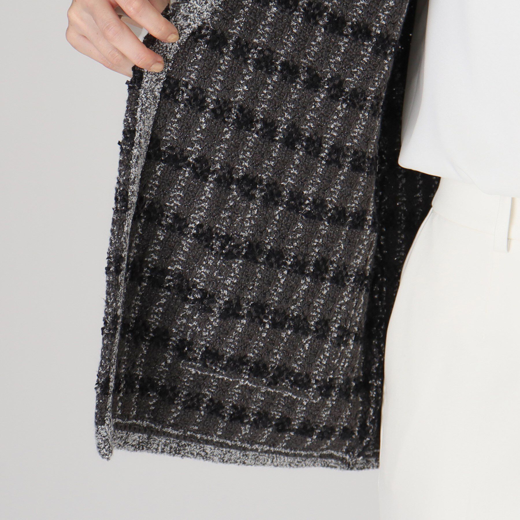 COUP DE CHANCE「【洗える】ツイード柄ニットジレ」|ベスト・ジレ|