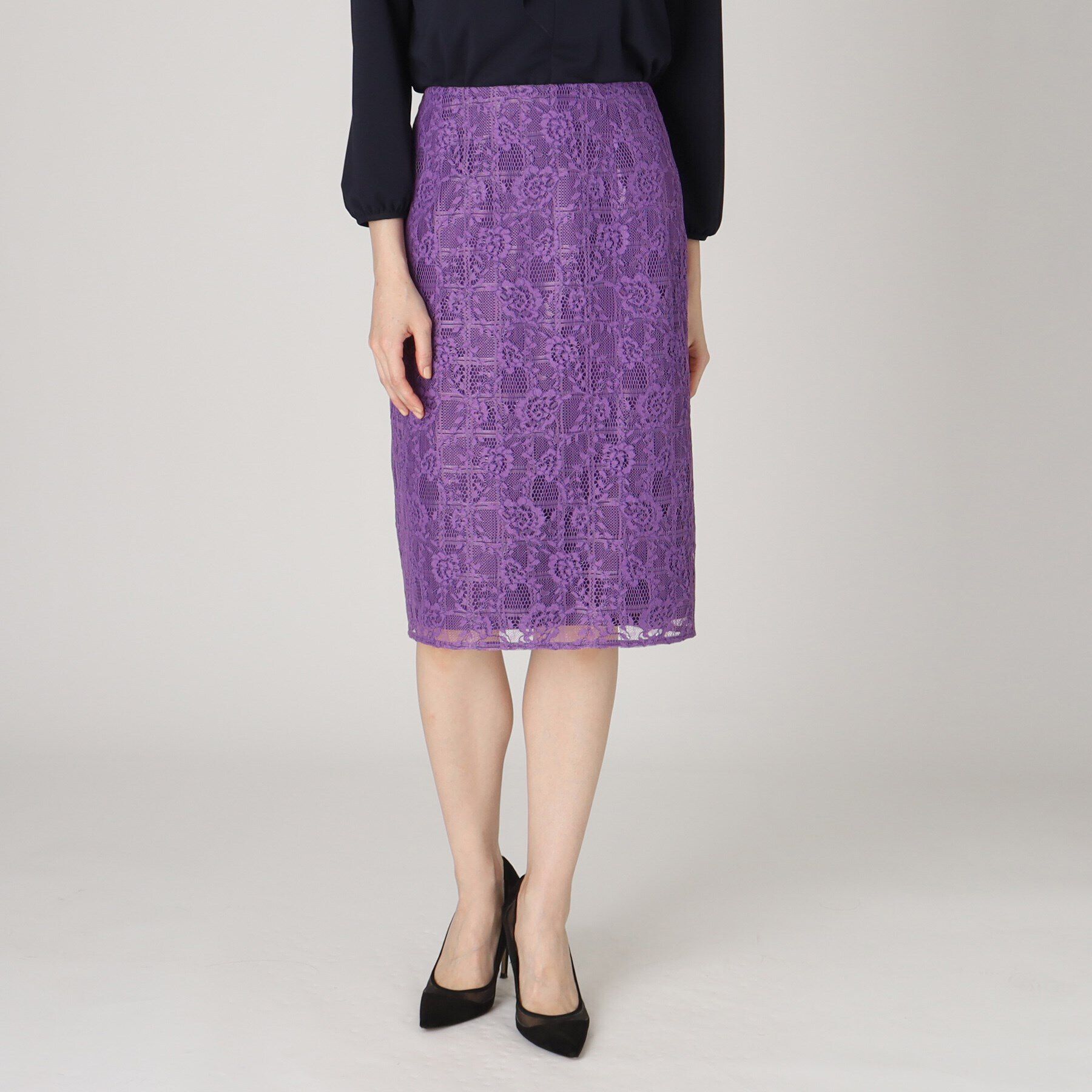 COUP DE CHANCE「【洗える／日本製】レース柄タイトスカート」|スカート|