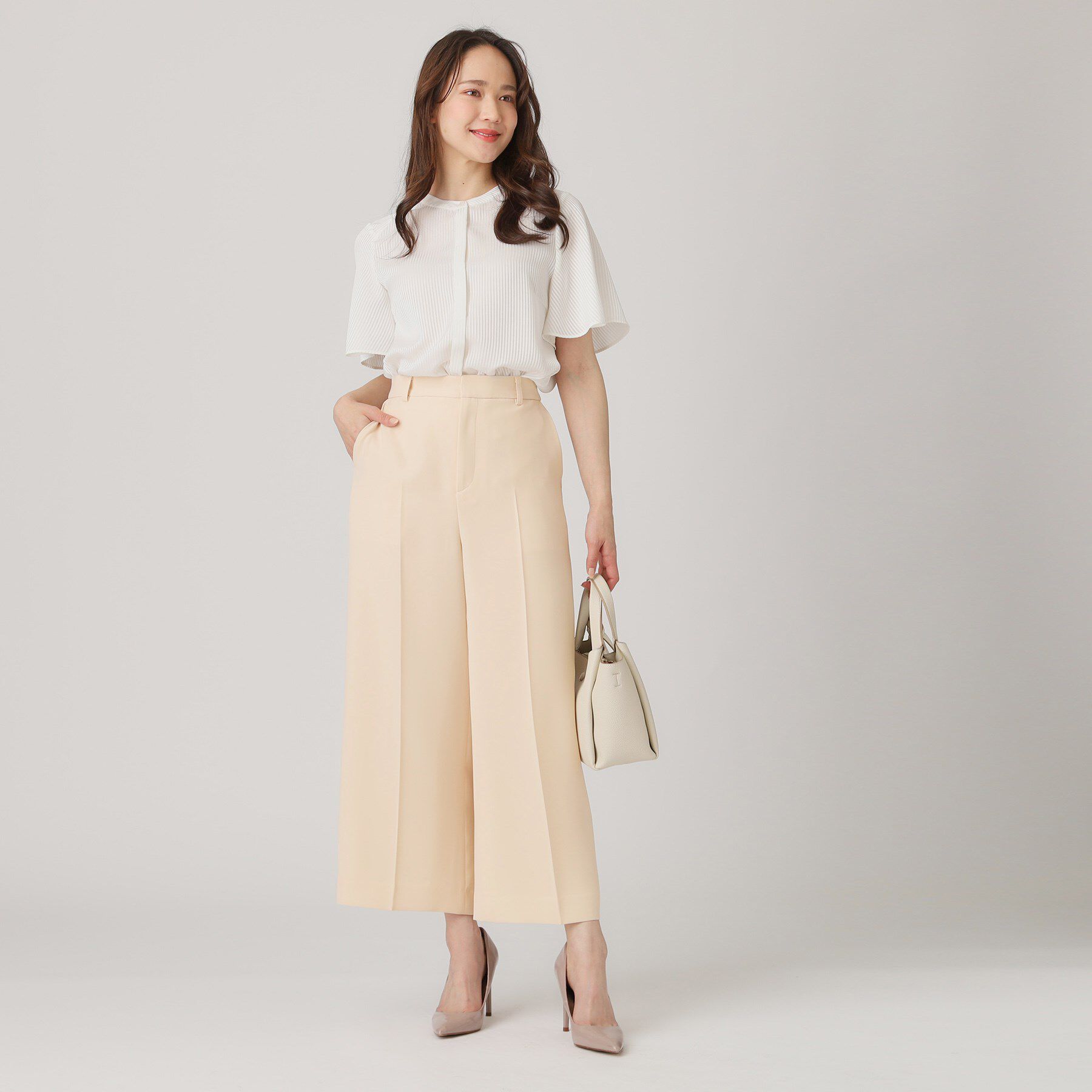 COUP DE CHANCE「【洗える／日本製／裏付き】センタープレス入ワイドパンツ」|その他|