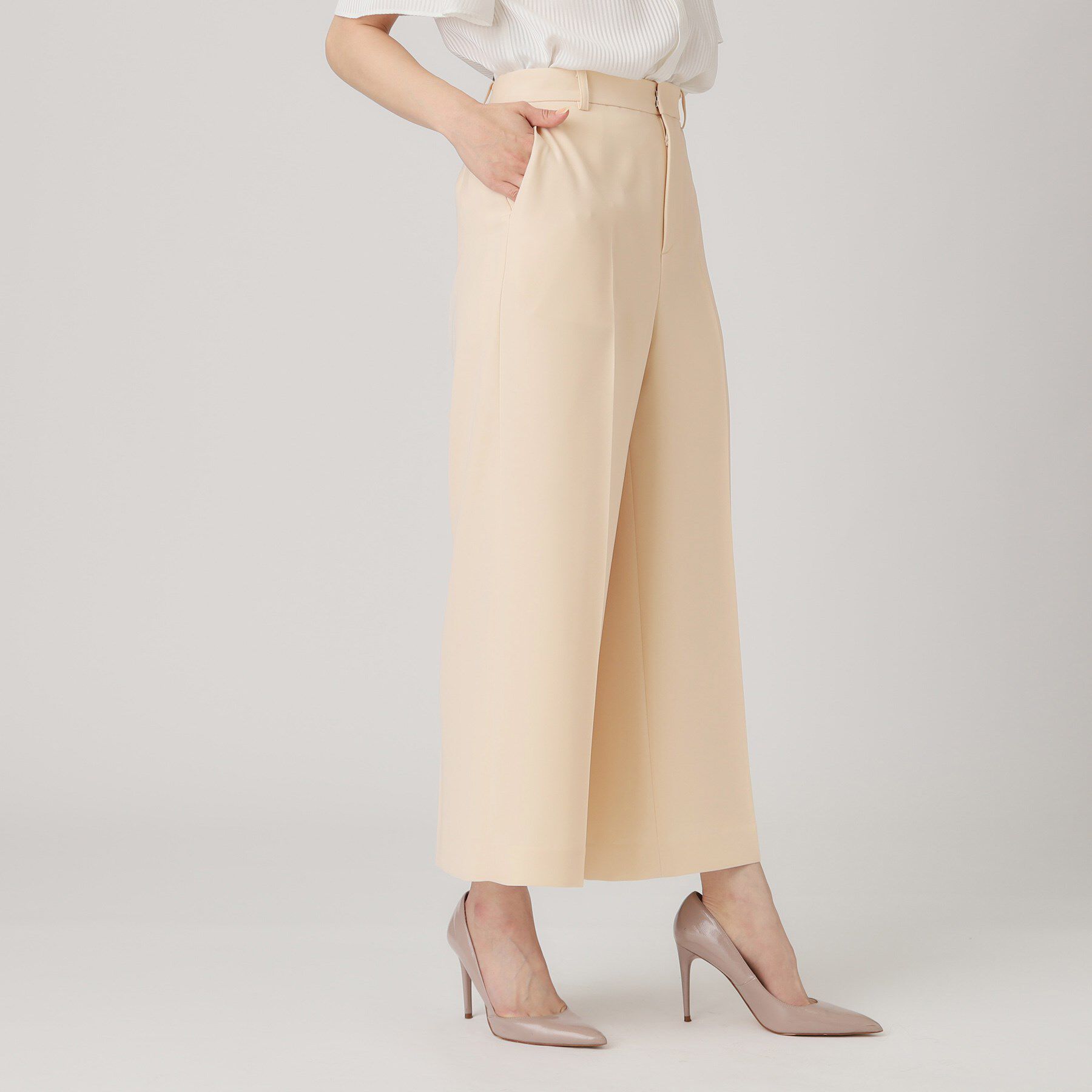 COUP DE CHANCE「【洗える／日本製／裏付き】センタープレス入ワイドパンツ」|その他|