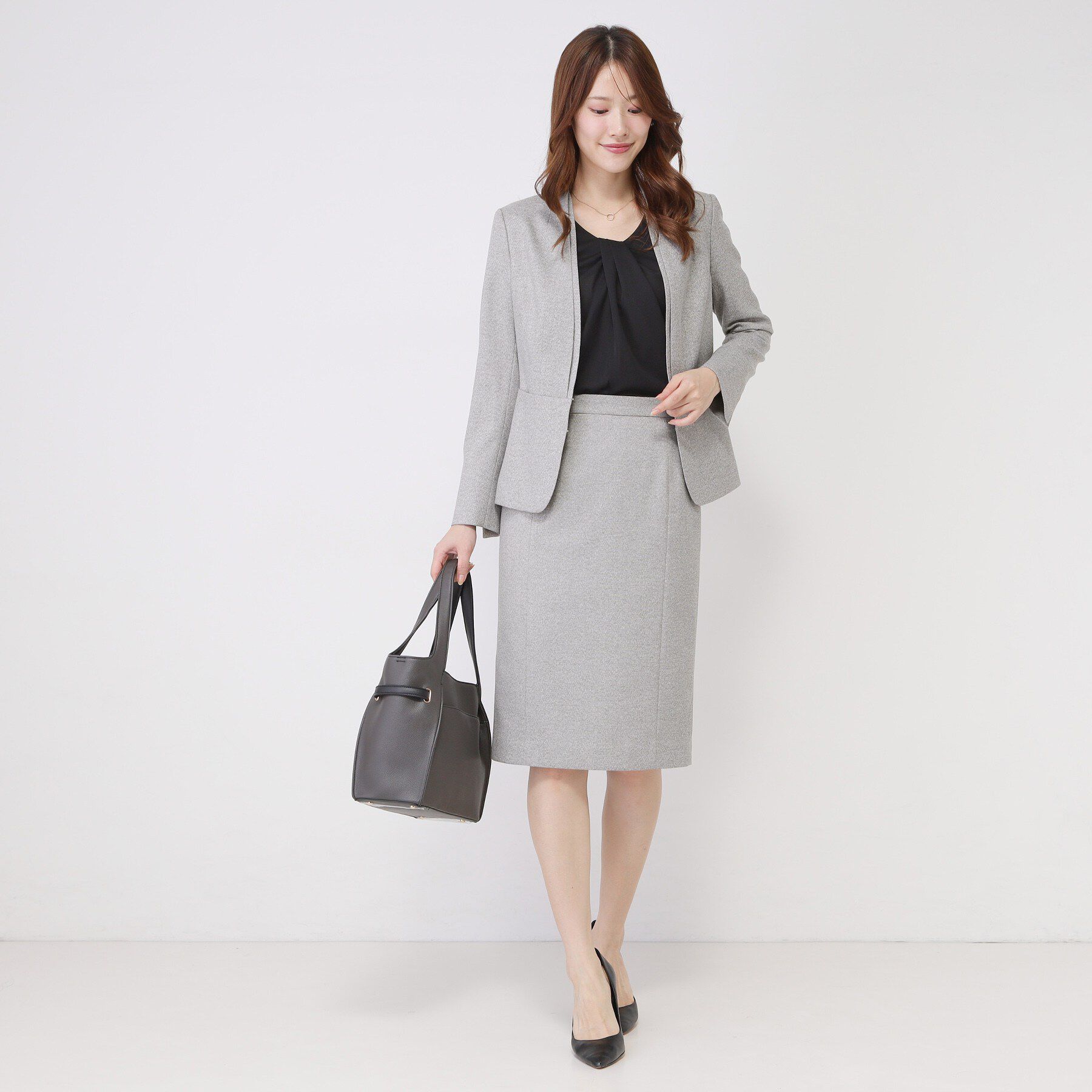 COUP DE CHANCE「【手洗い可／日本製／スーツ可】美シルエットのカラーレスジャケット」|ノーカラージャケット|