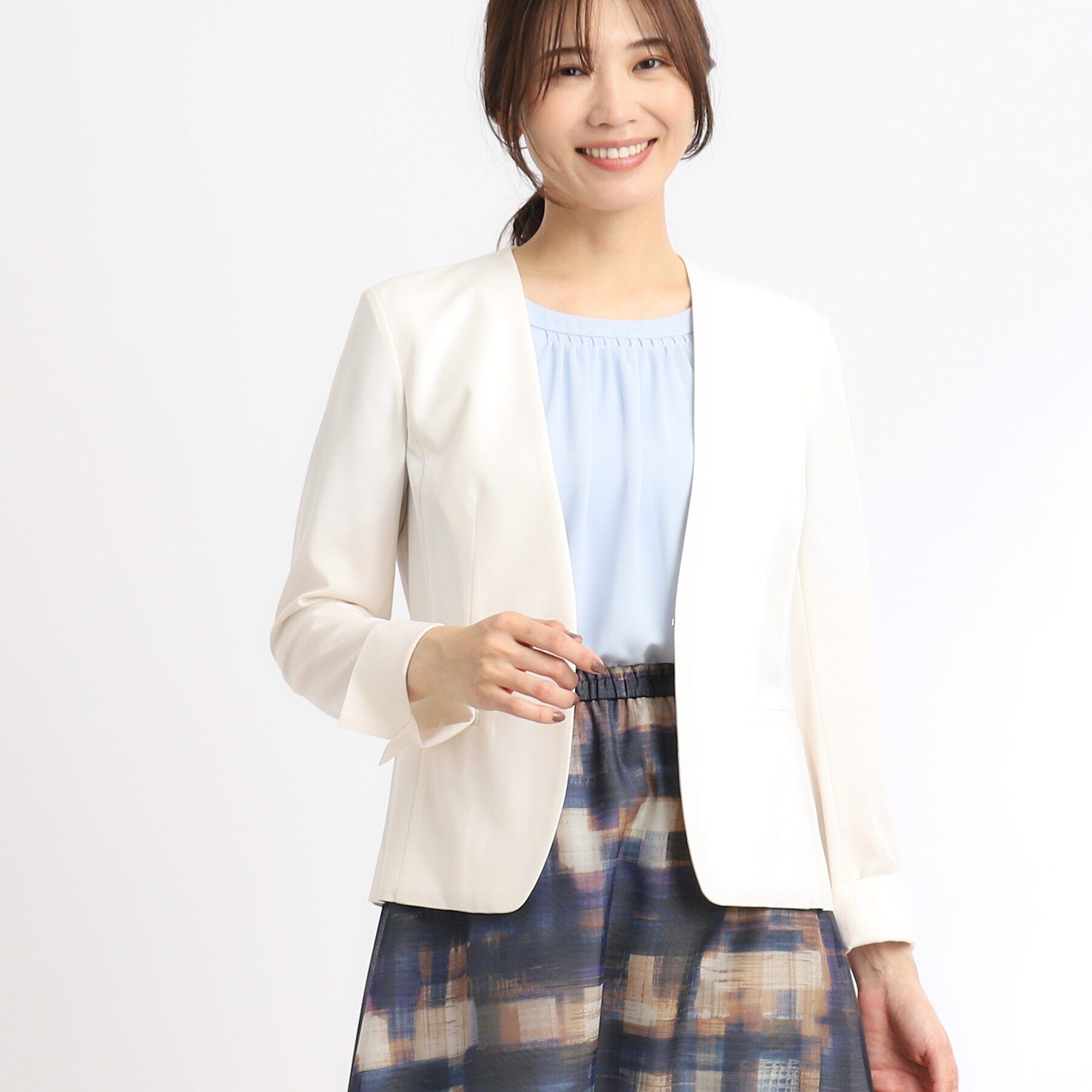 Reflect「【SALE／夏に快適！／接触冷感／洗える／セットアップ可能】ノーカラージャケット」|ノーカラージャケット|