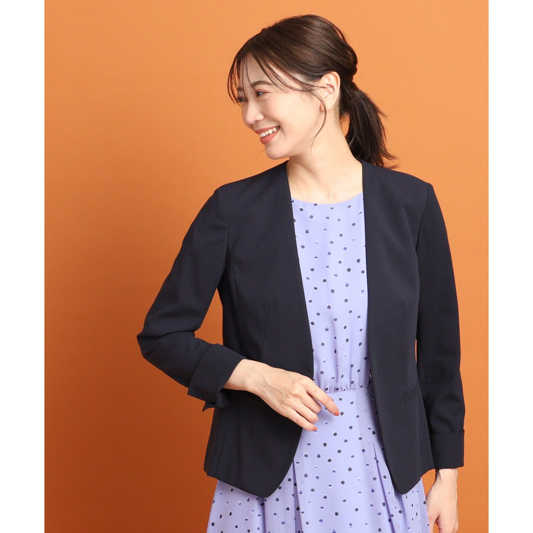 Reflect「【SALE／夏に快適！／接触冷感／洗える／セットアップ可能】ノーカラージャケット」|ノーカラージャケット|