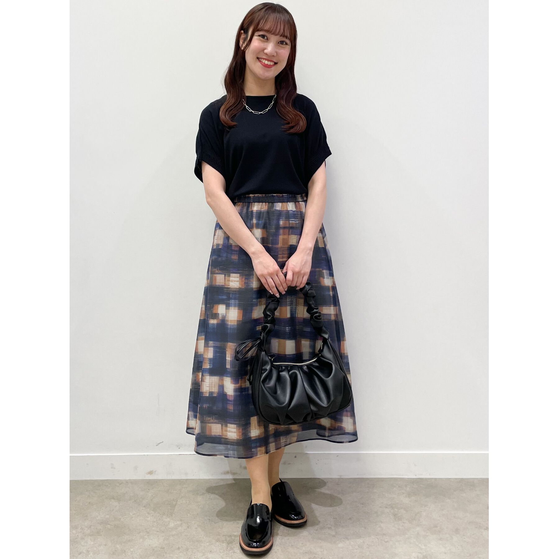 Reflect「【マシンウォッシュ可／ウエスト総ゴム／セットアップ可能】シアーチェックスカート」|スカート|