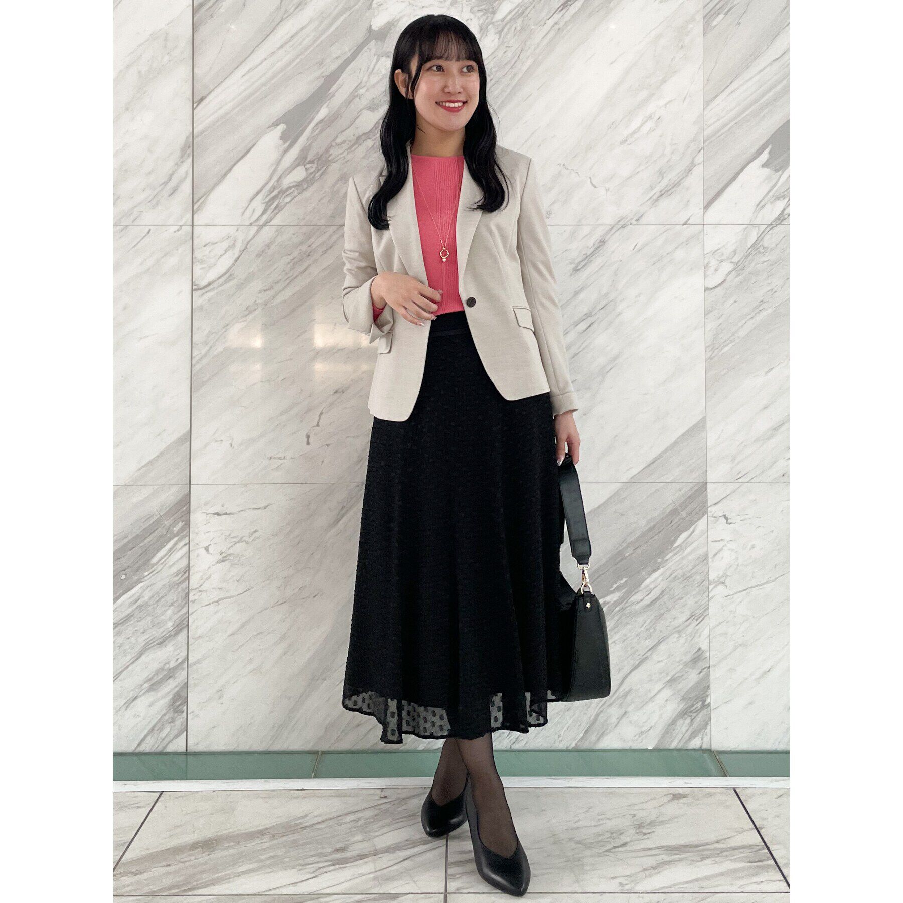 Reflect「【手洗い可】シアードットフレアスカート」|スカート|