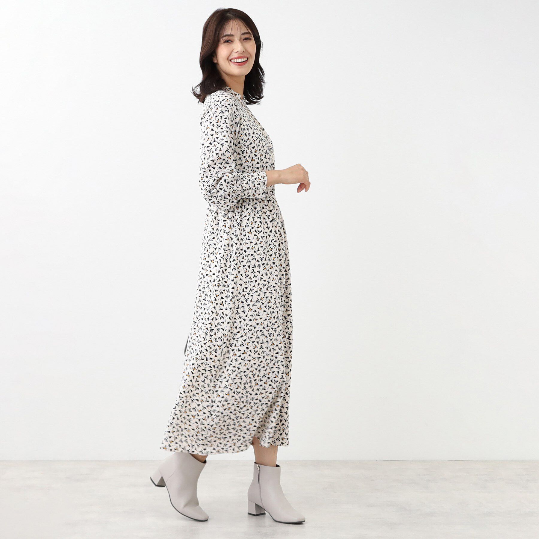 Reflect「【マシンウォッシュ可】フラワープリントワンピース」|ワンピース|