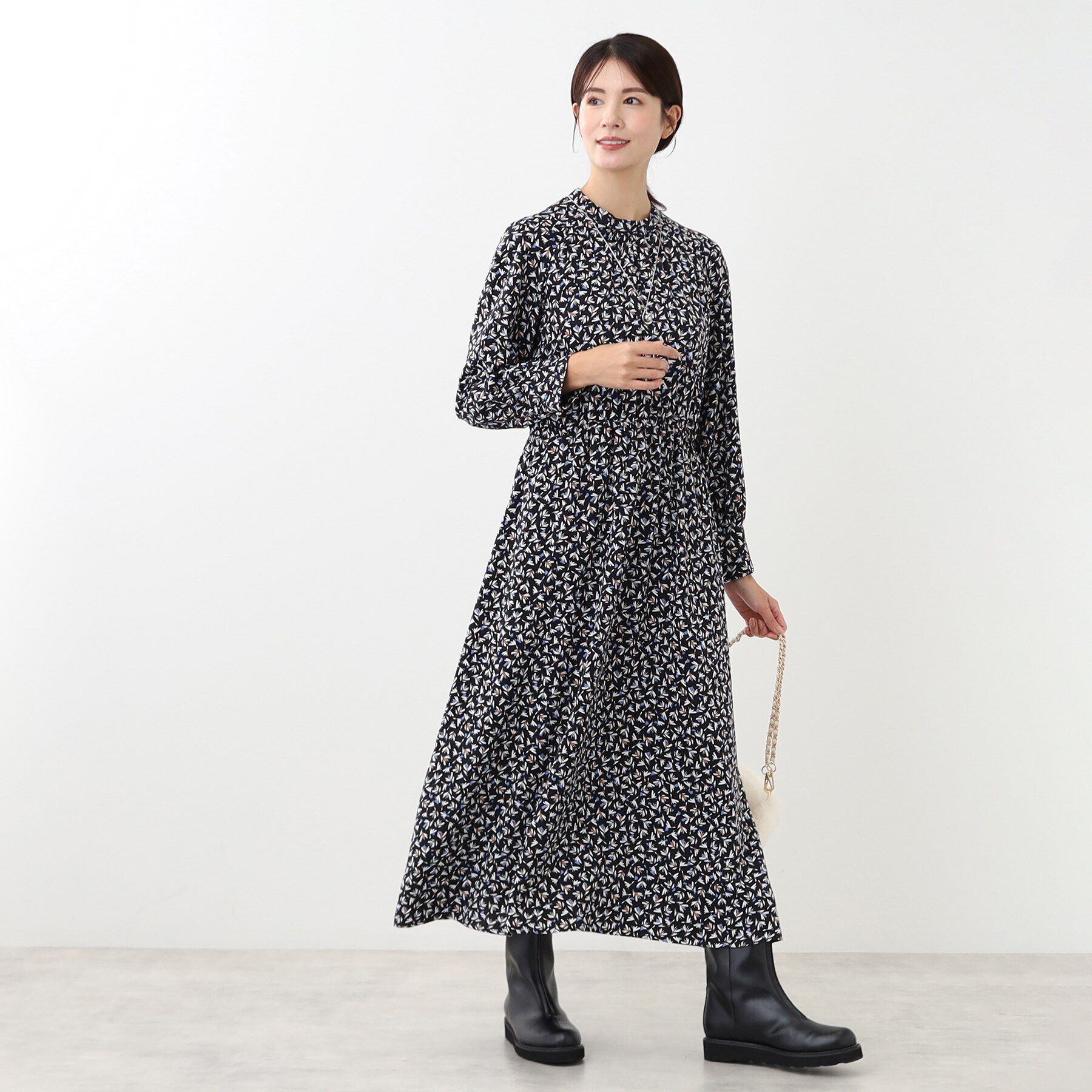 Reflect「【マシンウォッシュ可】フラワープリントワンピース」|ワンピース|