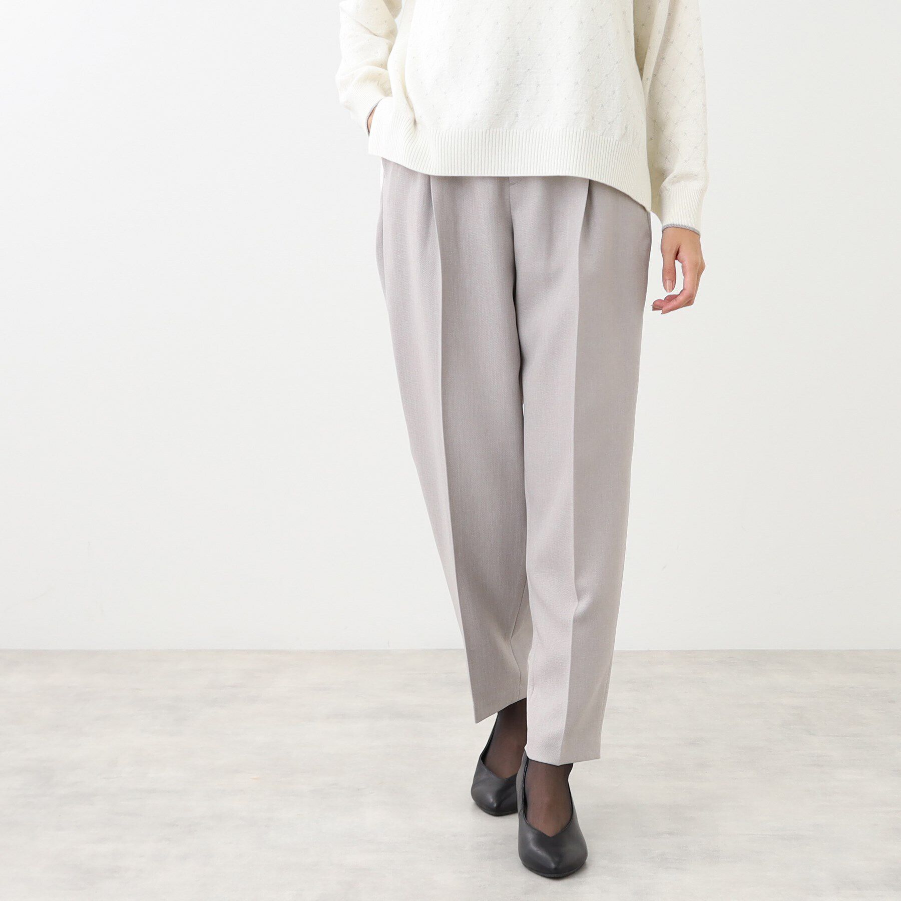 Reflect「【私のパンツ／手洗い可】ゆるシルエットテーパードパンツ」|その他|ライトグレー(011