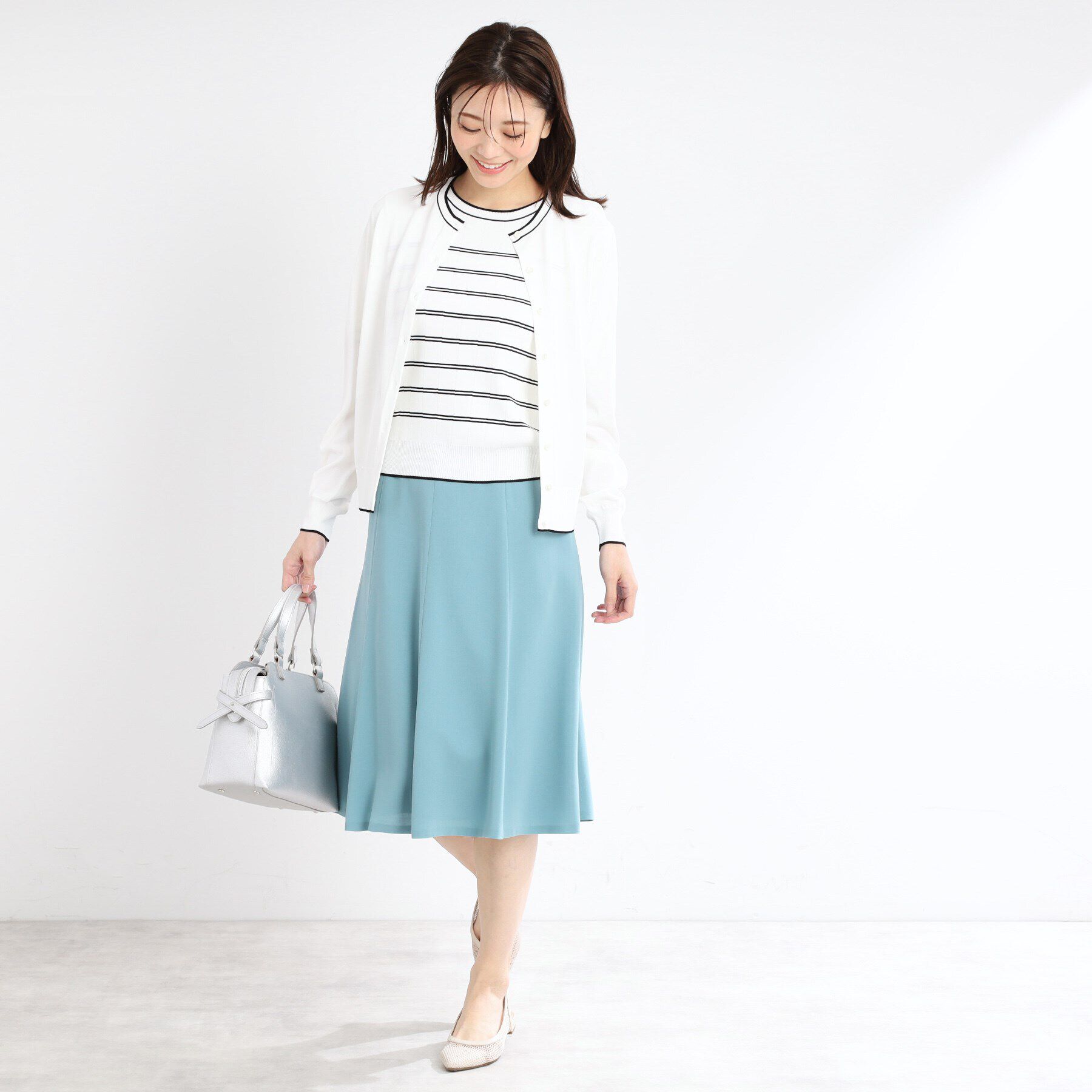 Reflect「【手洗い可／アンサンブル可】バイカラーカーディガン」|カーディガン|