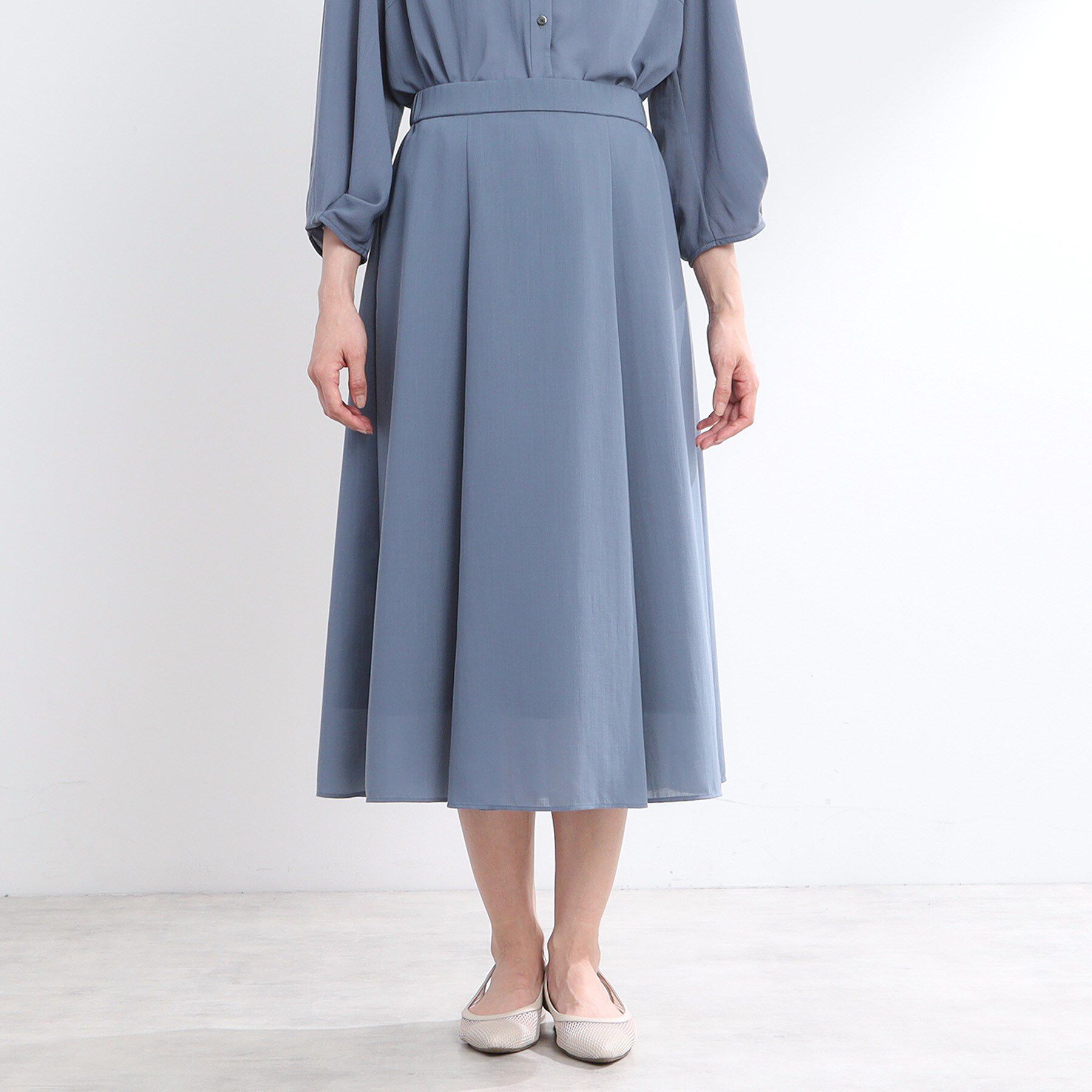 Reflect「【マシンウォッシュ可／ウエスト総ゴム／セットアップ可】エアリーロングスカート」|スカート|