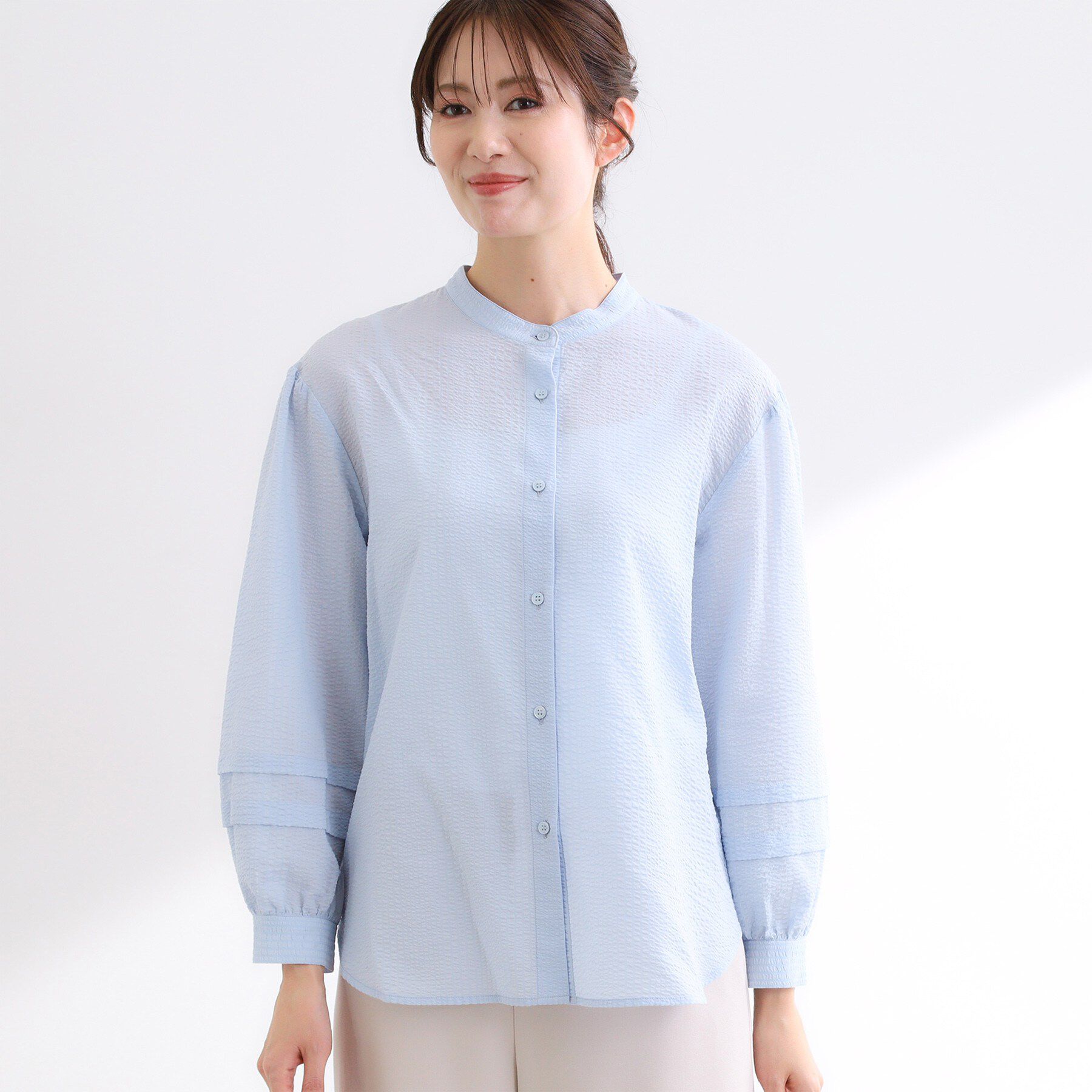 Reflect「【ゆったり着られる◎】バンドカラーシャツブラウス」|シャツ・ブラウス|