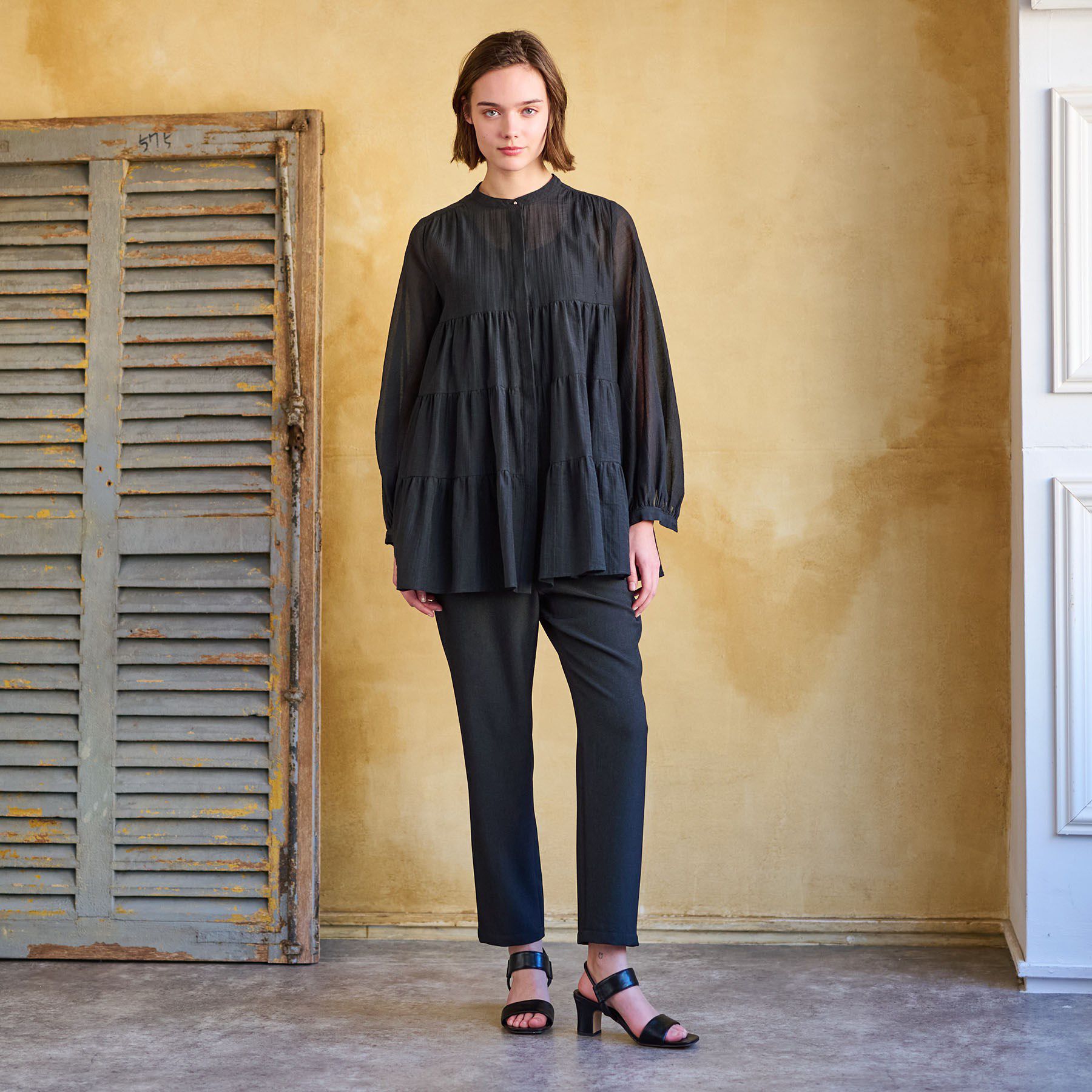 DRESSTERIOR「【洗える】ティアードシアーブラウス」|シャツ・ブラウス|